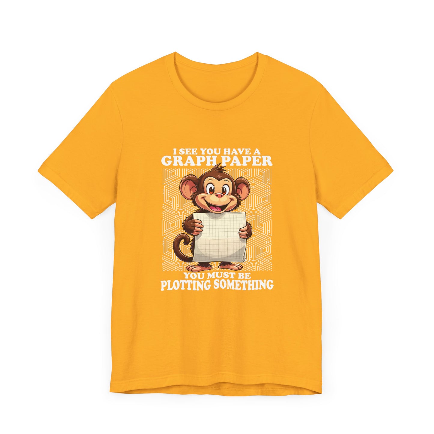 Math Humor Monkey T-Shirt – Plotting Something with Graph Paper
