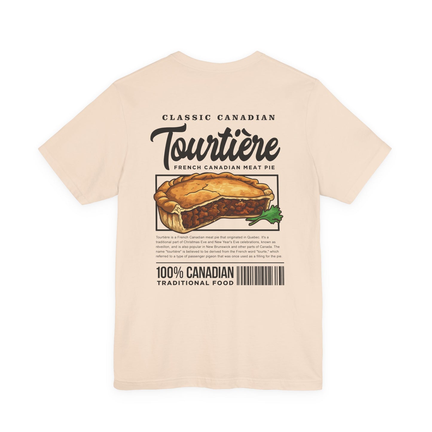 Classic Canadian Tourtiere T-Shirt – Featuring Iconic Ingredients & French Canadian Origins