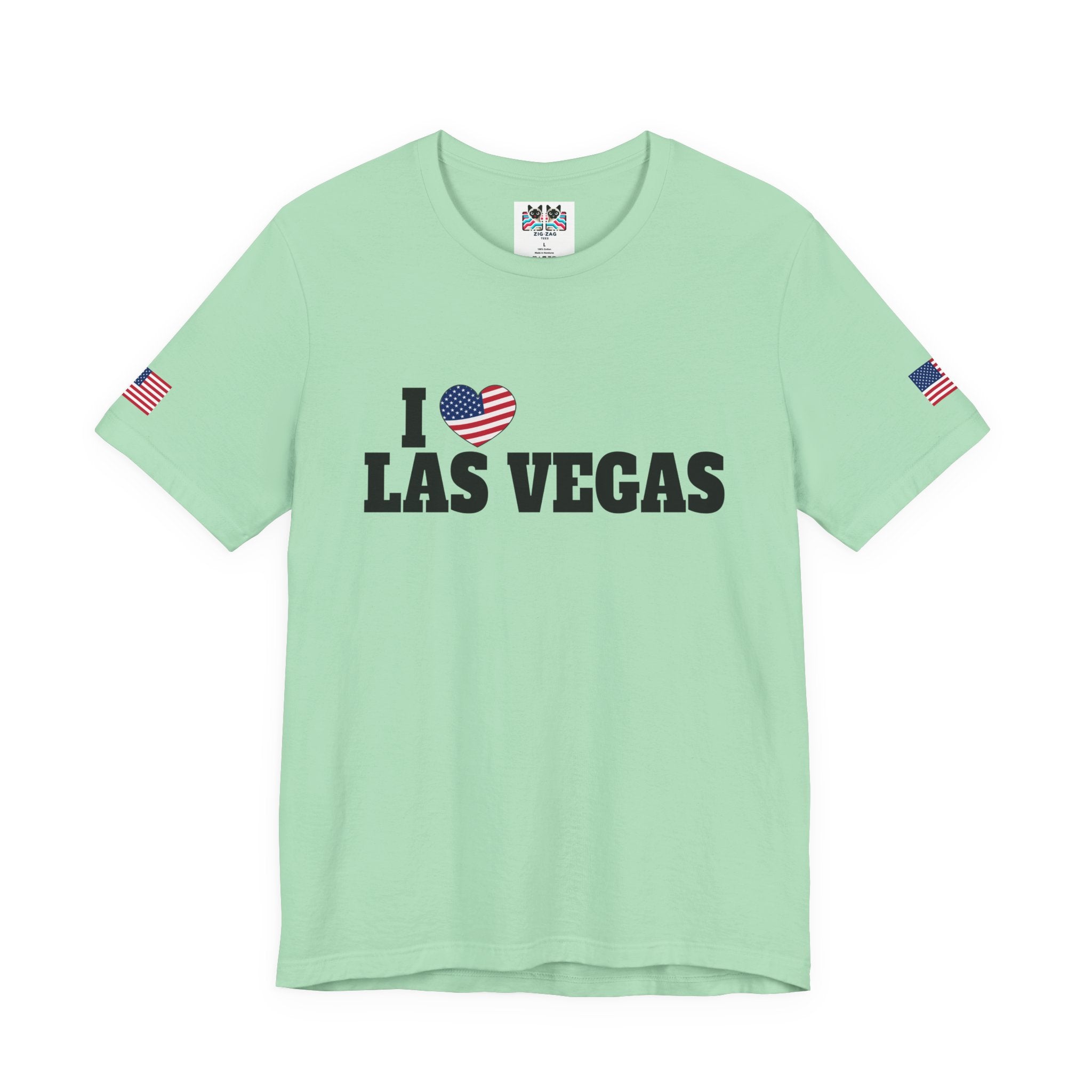 I Love Las Vegas T-Shirt - Classic USA Flag Heart Simple Nevada City Pride