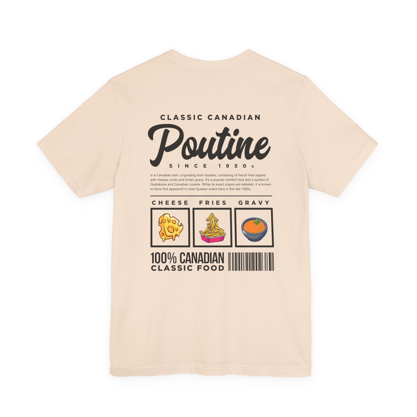 Classic Canadian Poutine T-Shirt – Featuring Traditional Ingredients & Origin Story