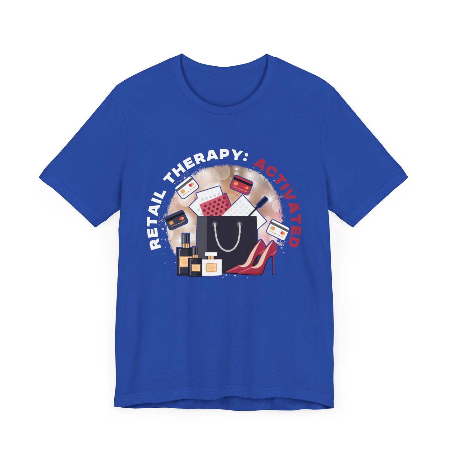 Retail Therapy Activated | Floating Cards & Shopping Haul Graphic T-Shirt