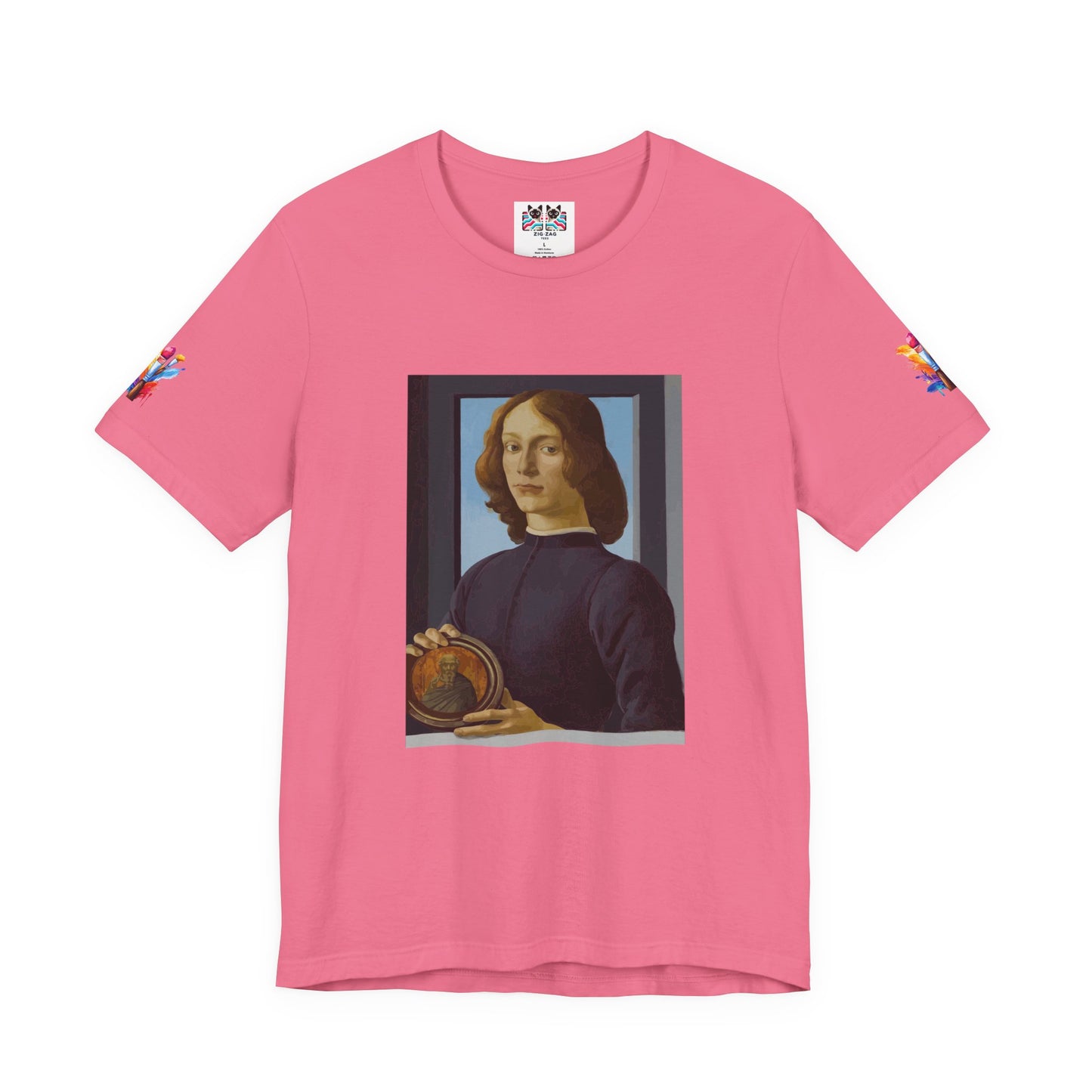 Renaissance Portrait Art T-Shirt – Italian Master Painting with Medallion Graphic Tee