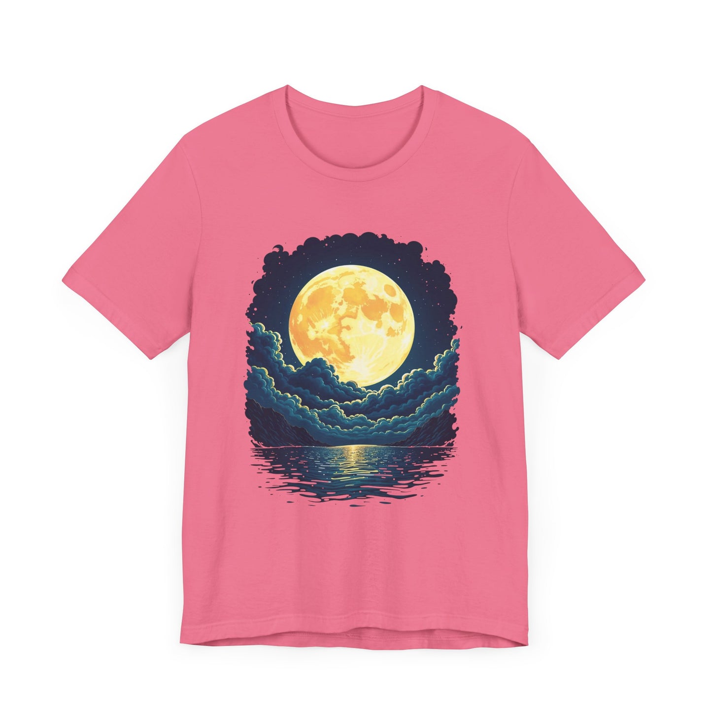 Full Moon Over Water T-Shirt – Night Sky and Clouds Graphic Tee