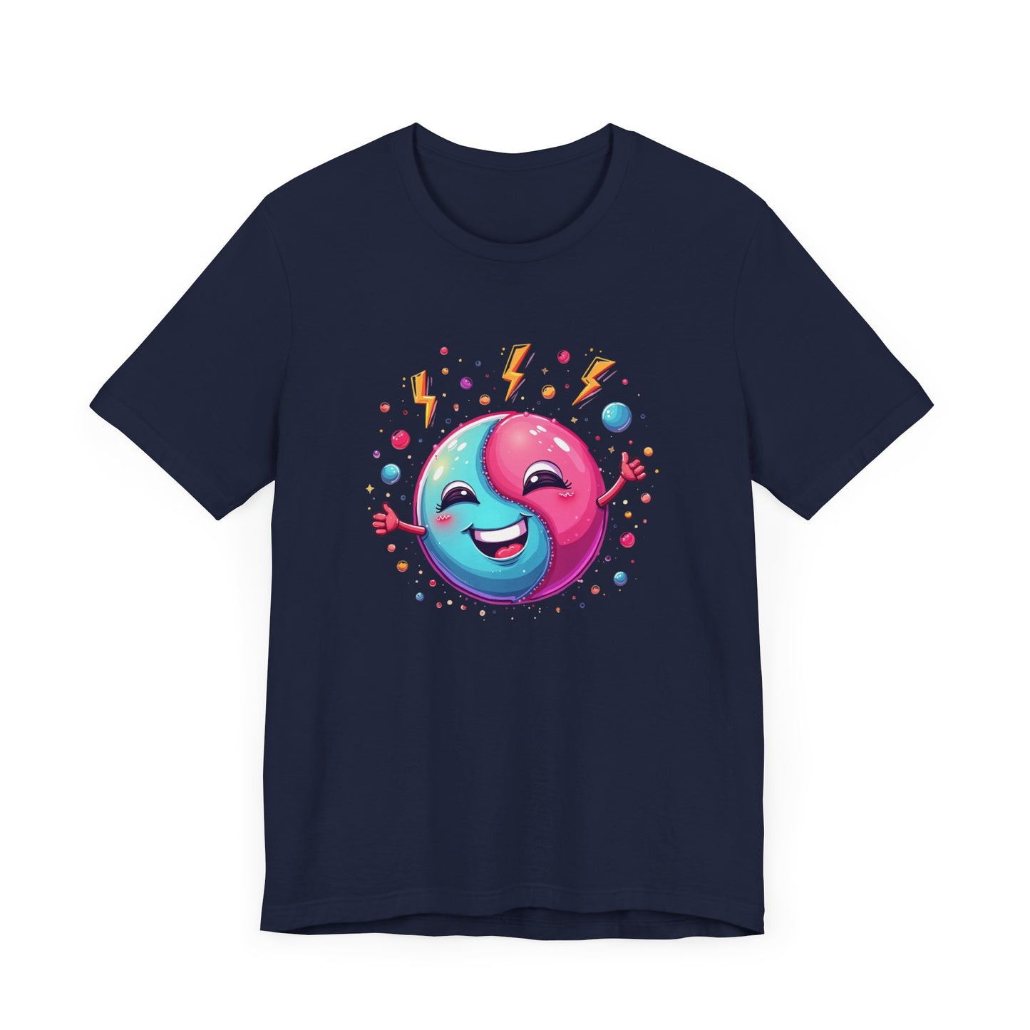 Energetic but Introverted – Colorful Smiling Balance Inner Reflection with Lively Enthusiasm Graphic T-Shirt