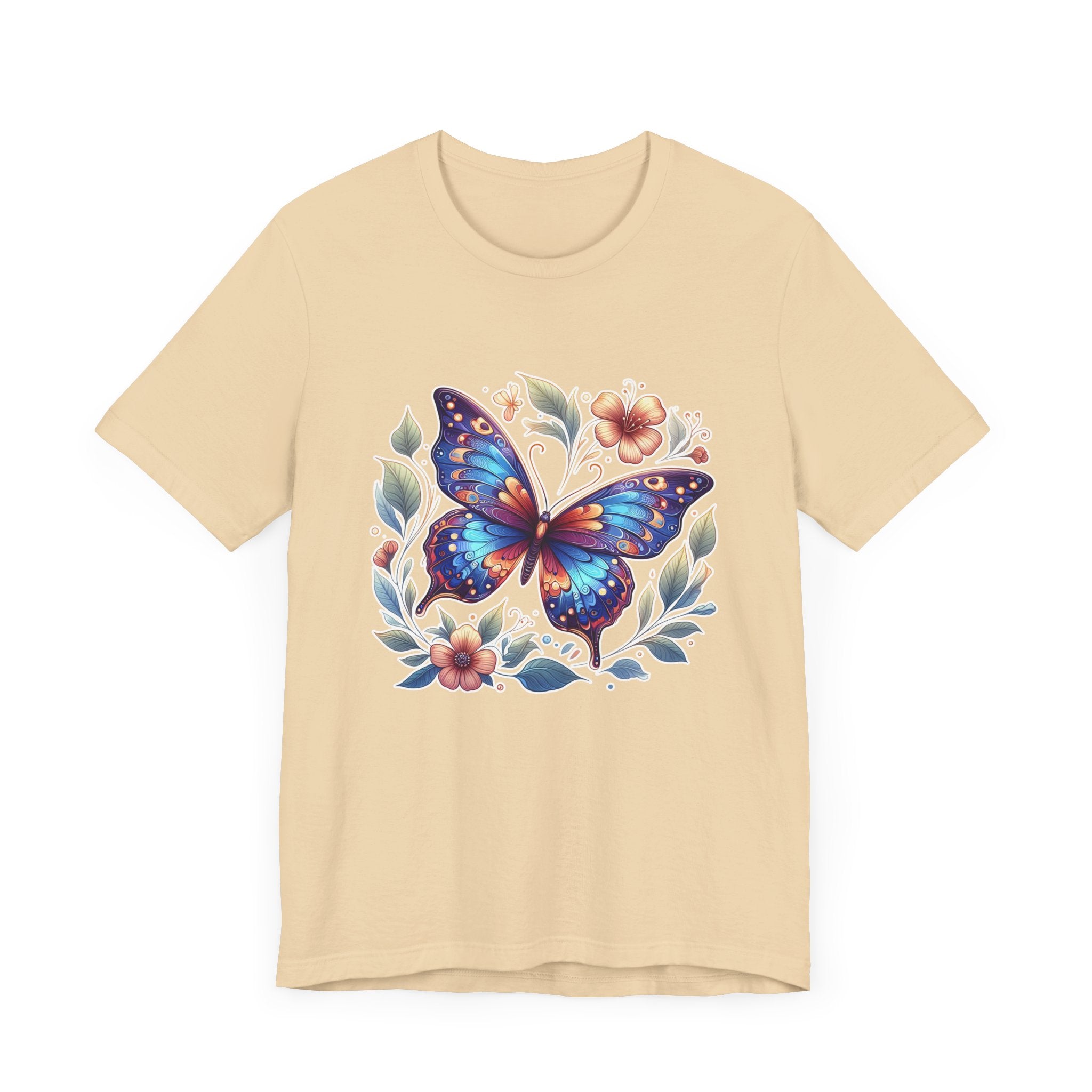 Butterfly Bloom Shirt, Vibrant Nature Tee, Colorful Insect T Shirt, Garden Life Apparel, Joyful Nature Lover Graphic Top