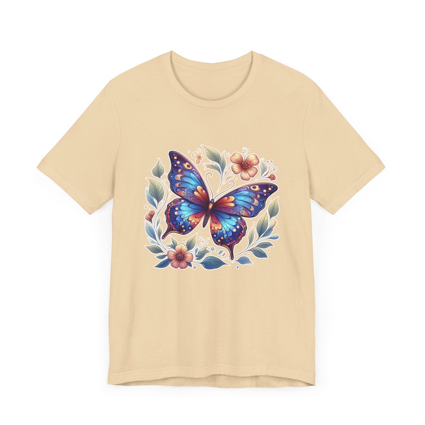 Butterfly Bloom Shirt, Vibrant Nature Tee, Colorful Insect T Shirt, Garden Life Apparel, Joyful Nature Lover Graphic Top