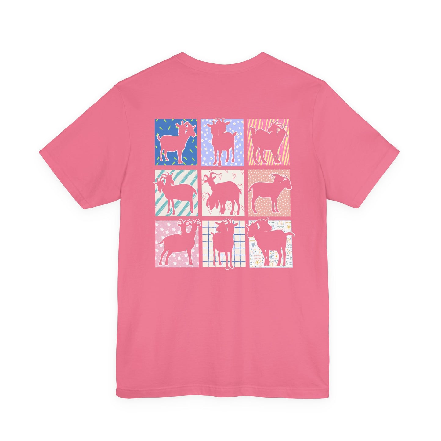 Double-Headed Goat Outline Graphic T-Shirt