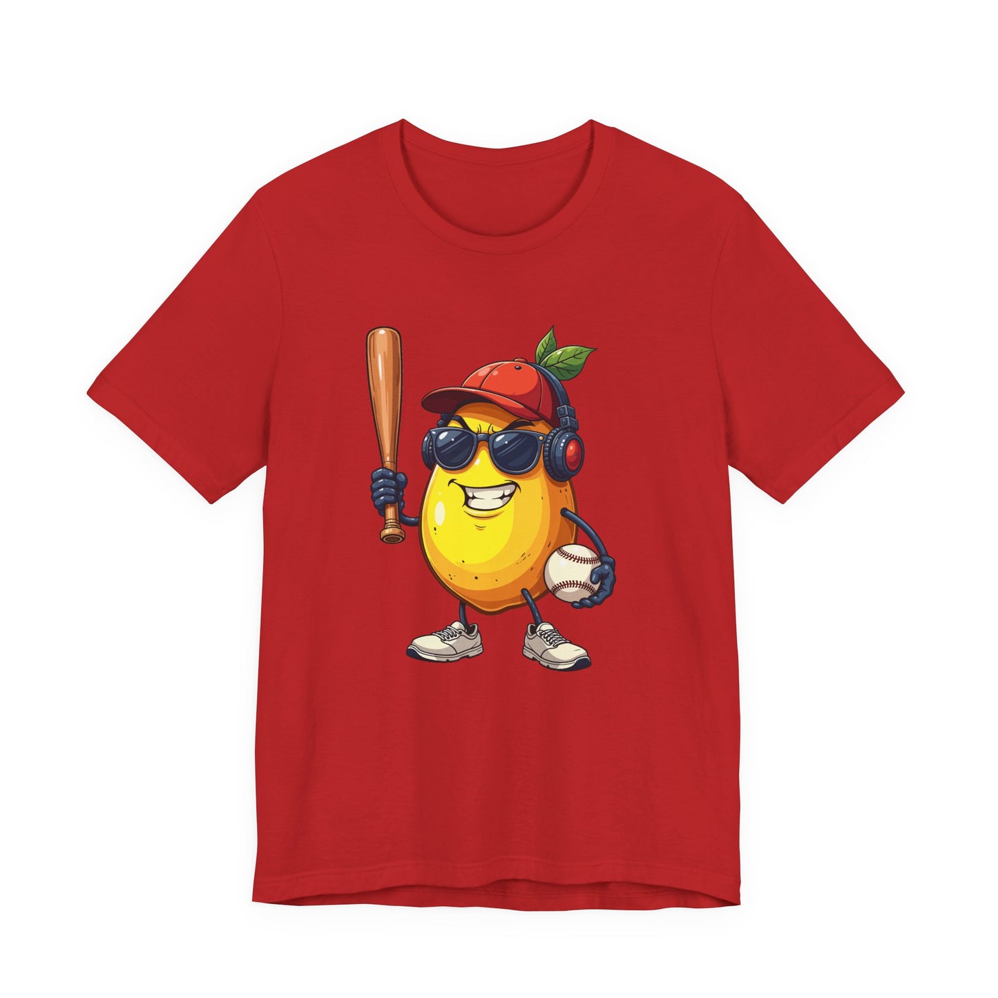 Aggressive Lemon Baseball Mascot Tshirt Bold Sports Fruit Character Design