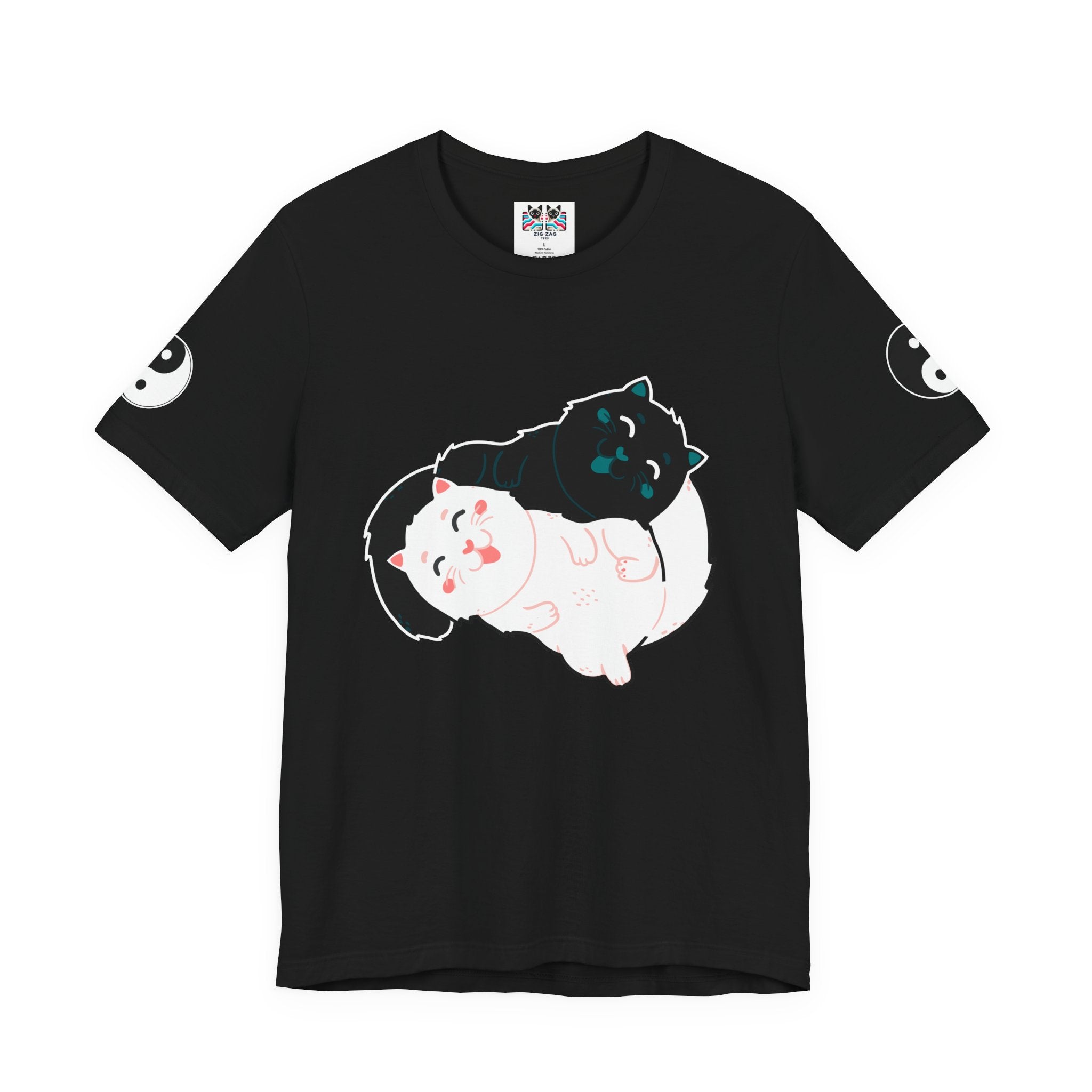 Yin Yang Cats T-Shirt – Black and White Cat Balance Harmony Graphic Tee
