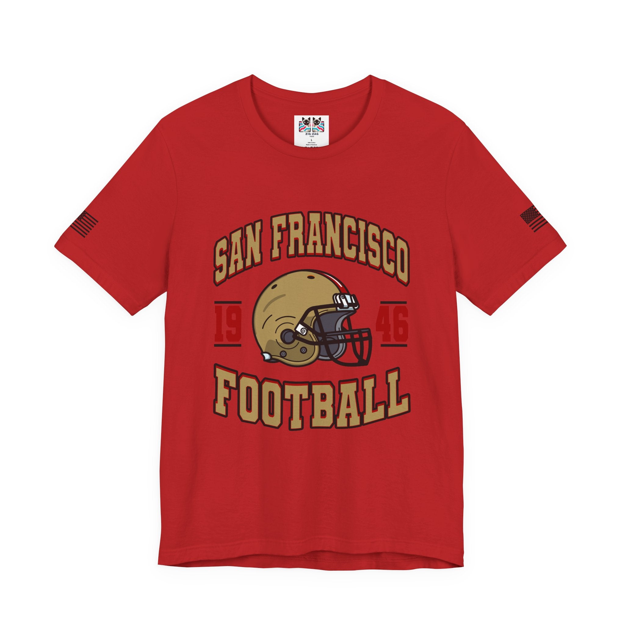 San Francisco Football T-Shirt, 1946 Arch Helmet Graphic Tee, SF Bay Area Fan Shirt, Vintage Retro Football Shirt, Unisex