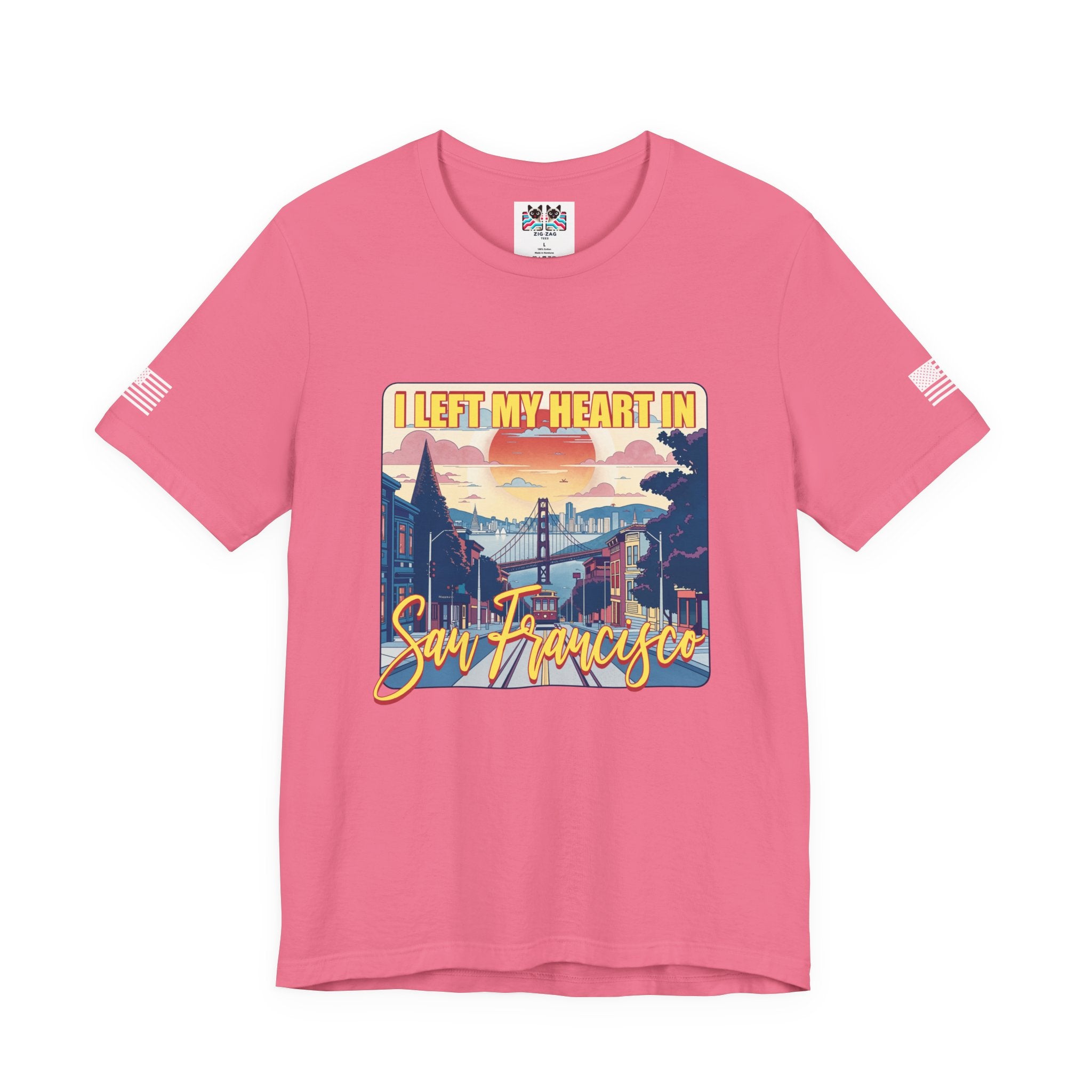 I Left My Heart in San Francisco T-Shirt – Retro Golden Gate Bridge & Cable Car Graphic Tee | SF Souvenir Shirt