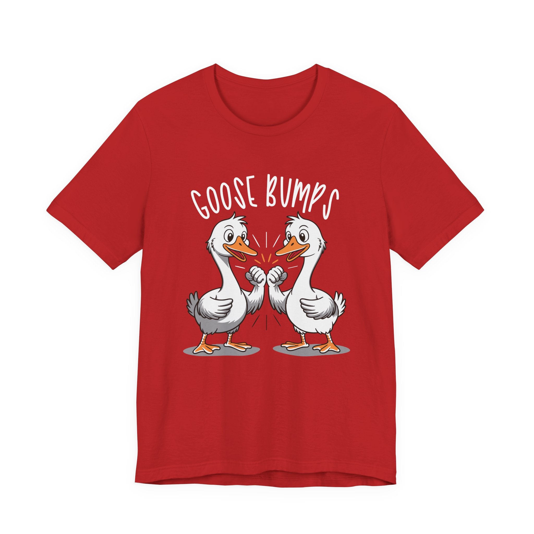 Goose Bumps Funny T-Shirt – Two Geese Fist Bump Cartoon Graphic Tee