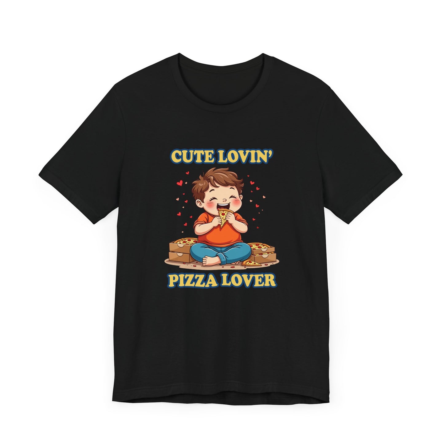 Cute Lovin’ Pizza Lover T-Shirt – Adorable Kid Eating Pizza Graphic