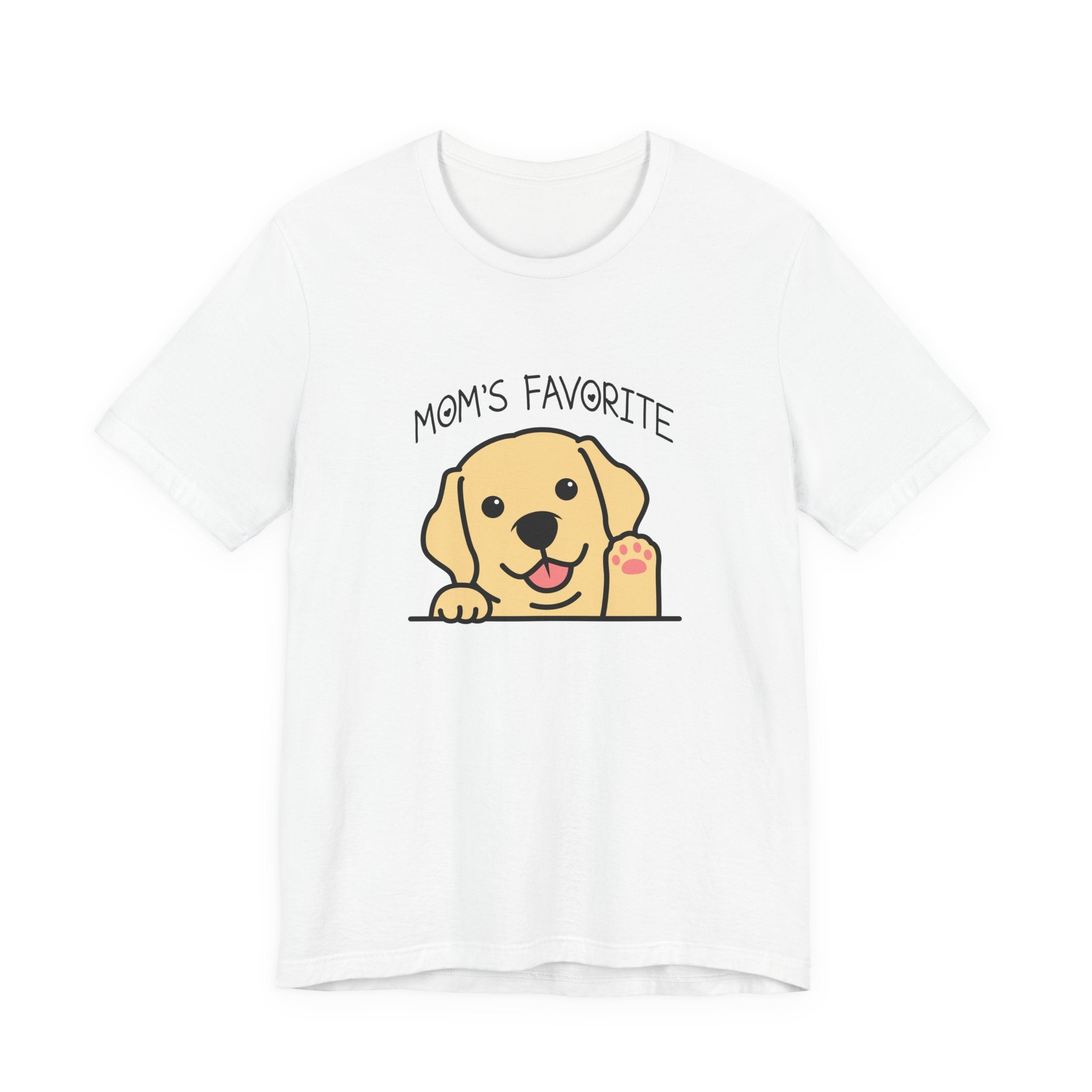 Moms Favorite Dog Waving Paw Tshirt Cute Happy Canine Design