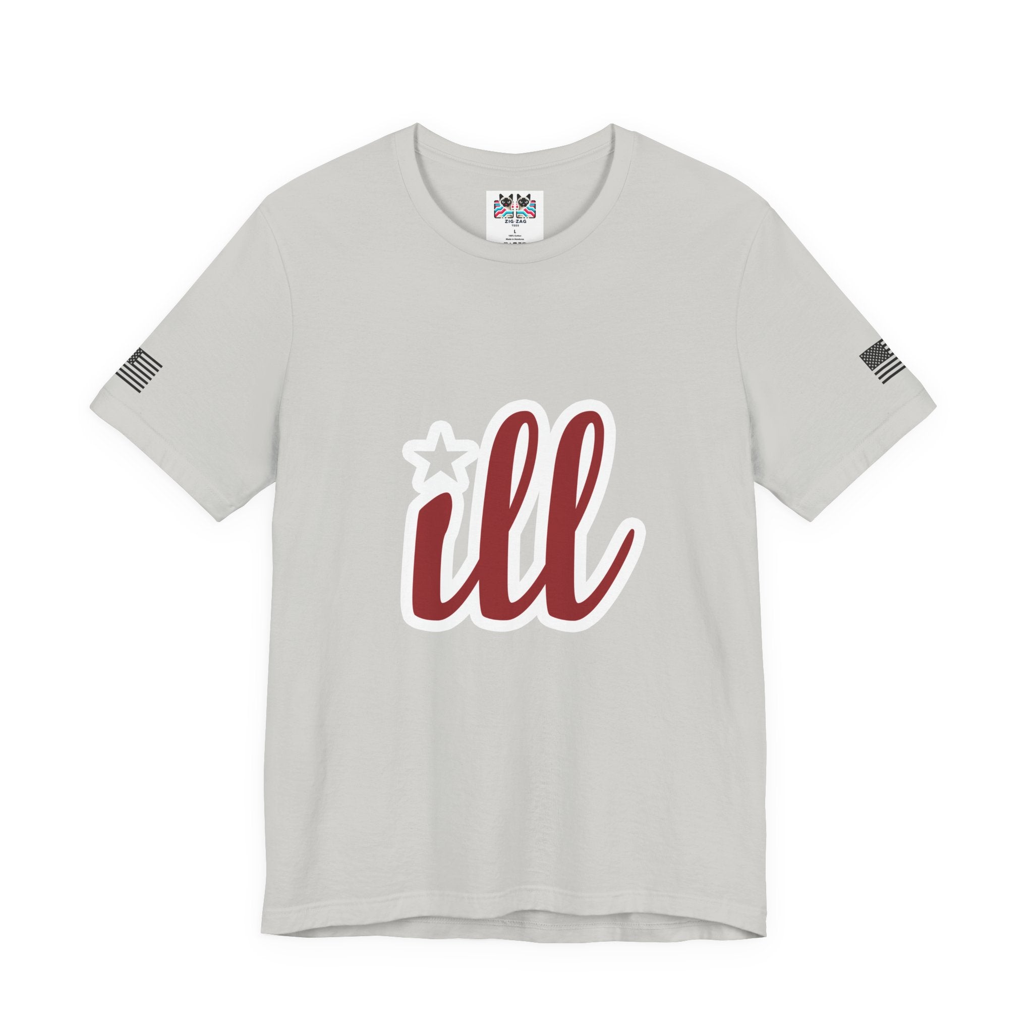 Philadelphia ILL T-Shirt – Bold Script Star Graphic Tee Philadelphia Fan