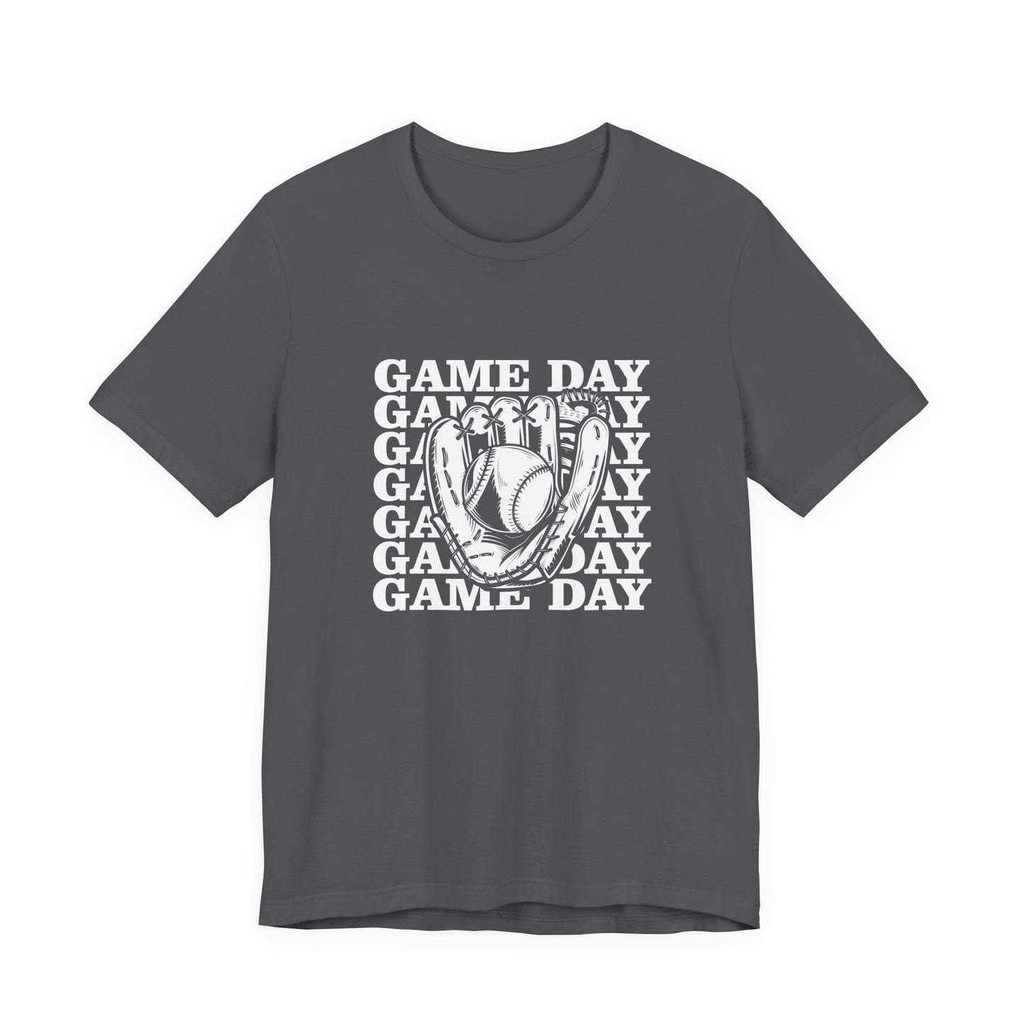 Baseball tshirt - Game Day Baseball Tshirt Baseball Glove and Ball Graphic with Large Game Day Text Background