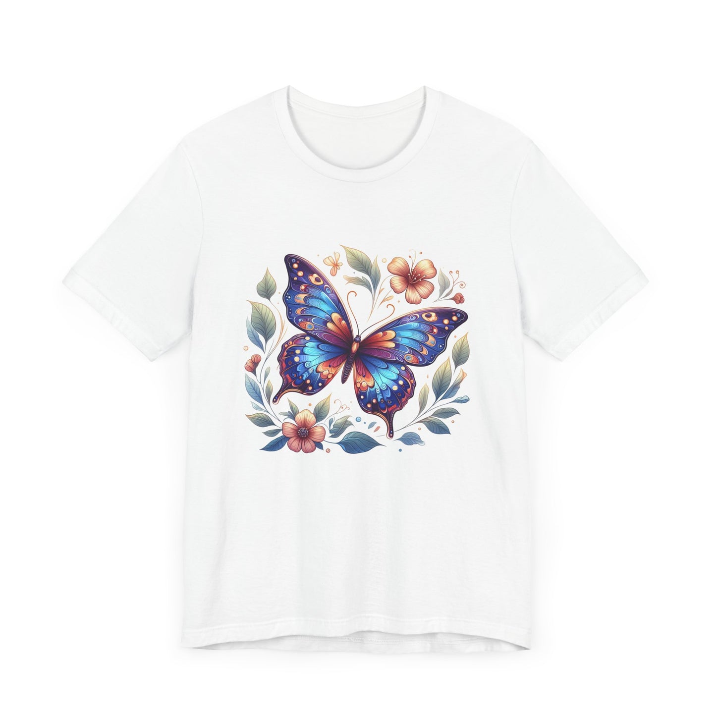 Butterfly Bloom Shirt, Vibrant Nature Tee, Colorful Insect T Shirt, Garden Life Apparel, Joyful Nature Lover Graphic Top