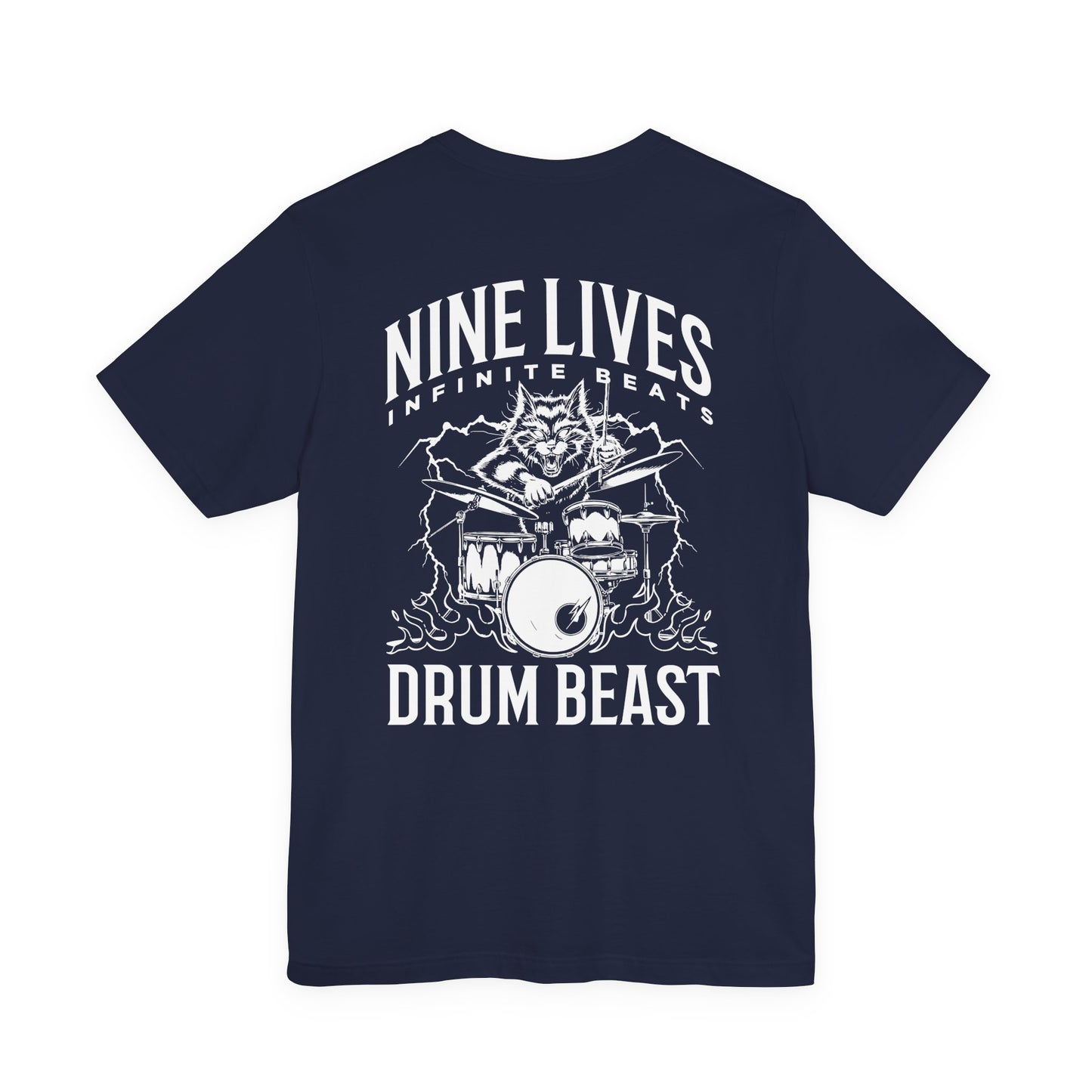 Nine Lives Infinite Beats DRUM BEAST T-Shirt – Furious Car Drum Machine Graphic