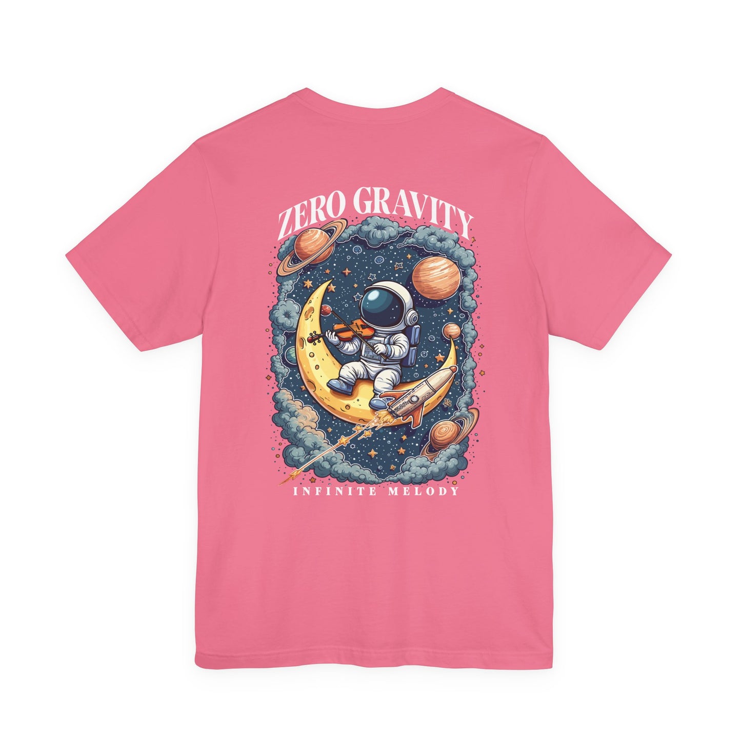 Zero Gravity Infinite Melody T-Shirt – Astronaut Violinist on Crescent Moon