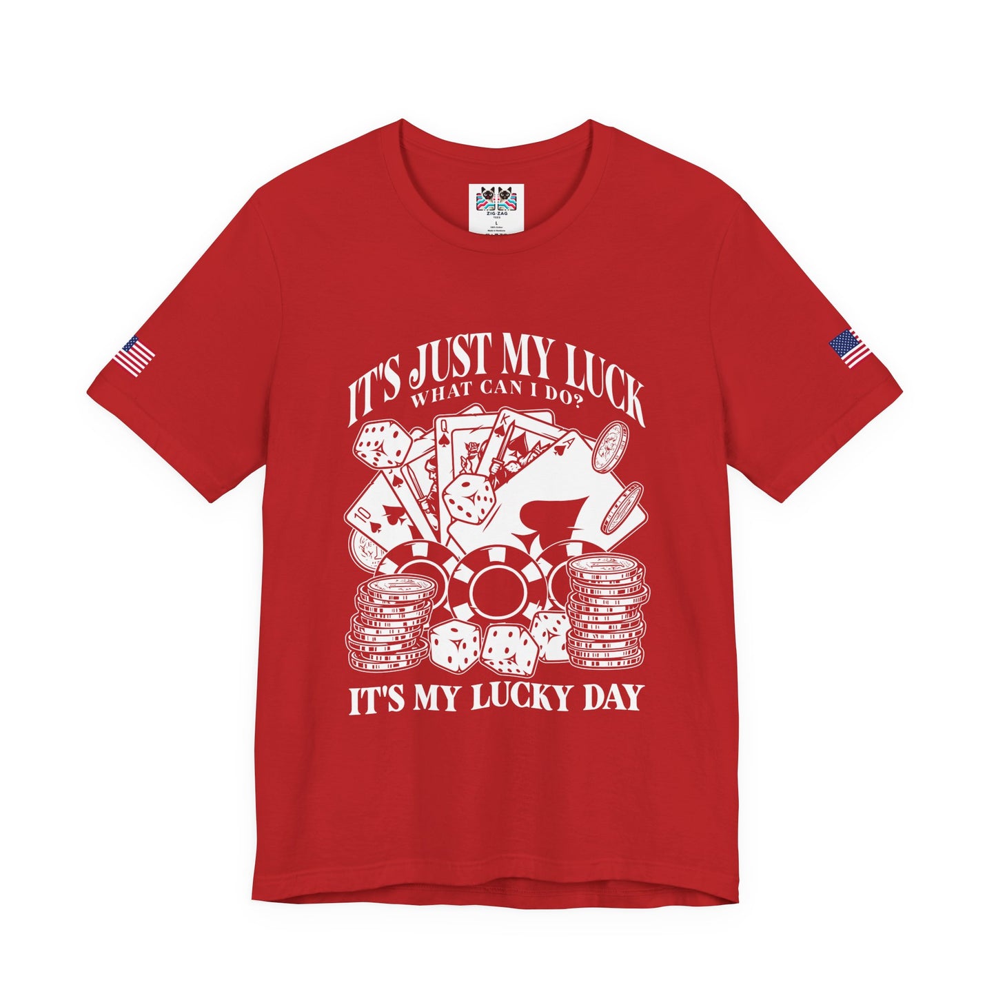 Lucky Shirt Casino T-Shirt - Front Design Gamble With My Lucky Charm Vegas