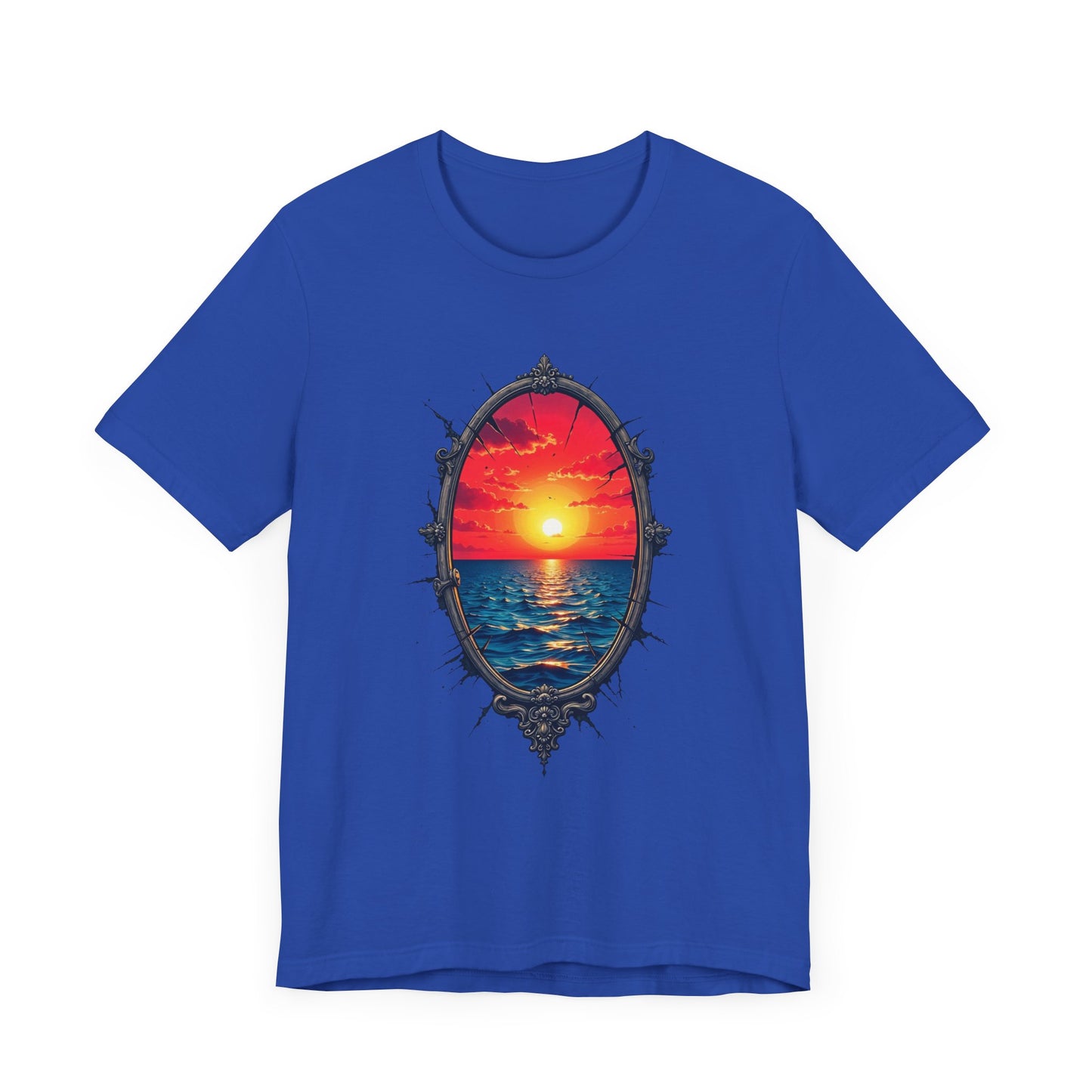Sunset Portal T-Shirt – Ocean View Through Ornate Frame