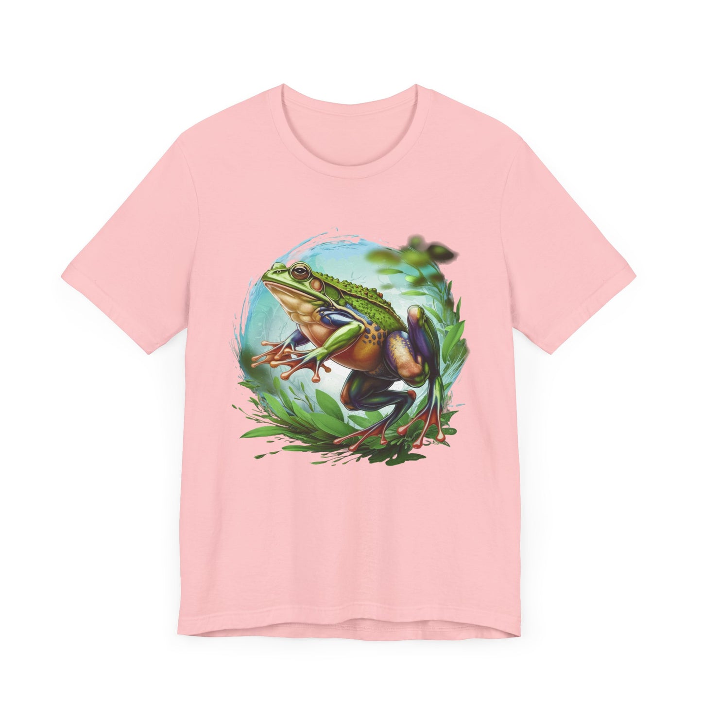 Leaping Frog in Air with energy and grace in Lush Green Vegetation Graphic T-Shirt
