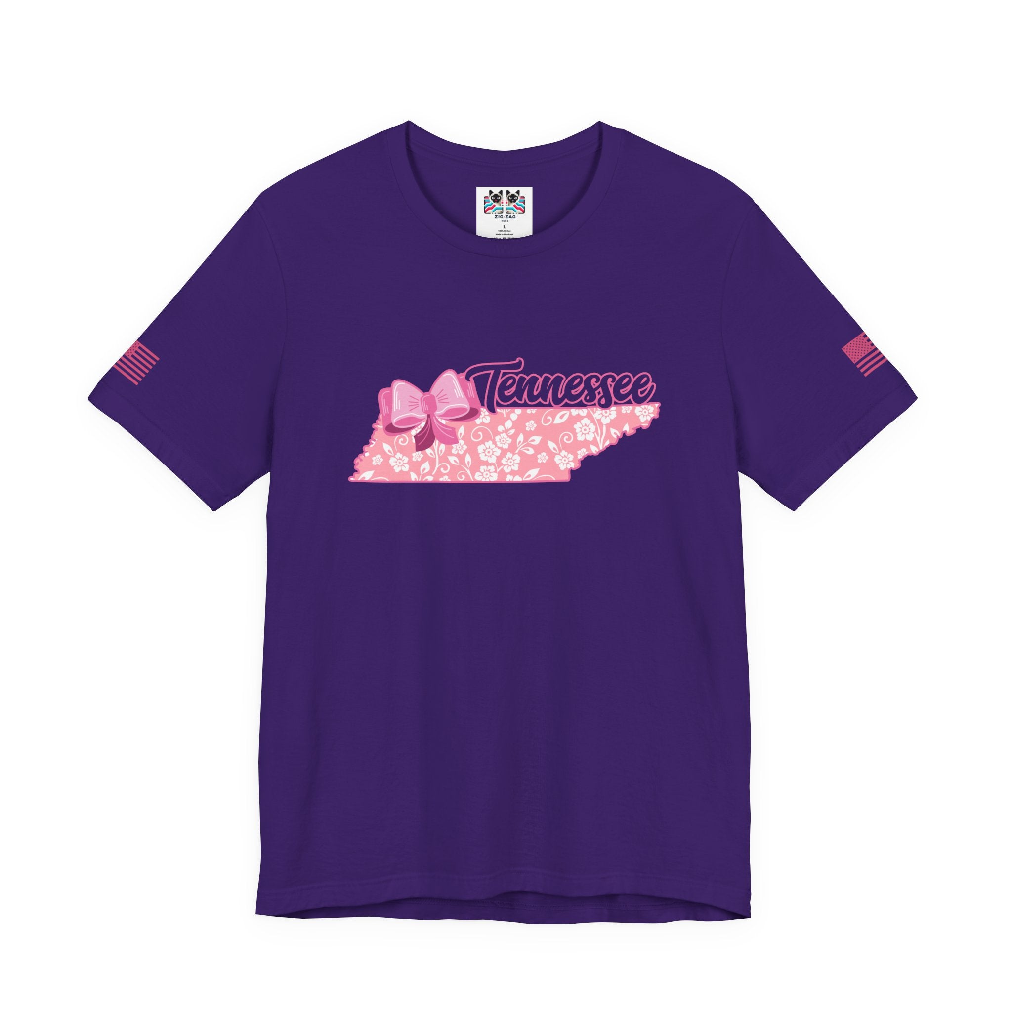 Tennessee T-Shirt – Floral Bow State Shape Script Graphic Tee
