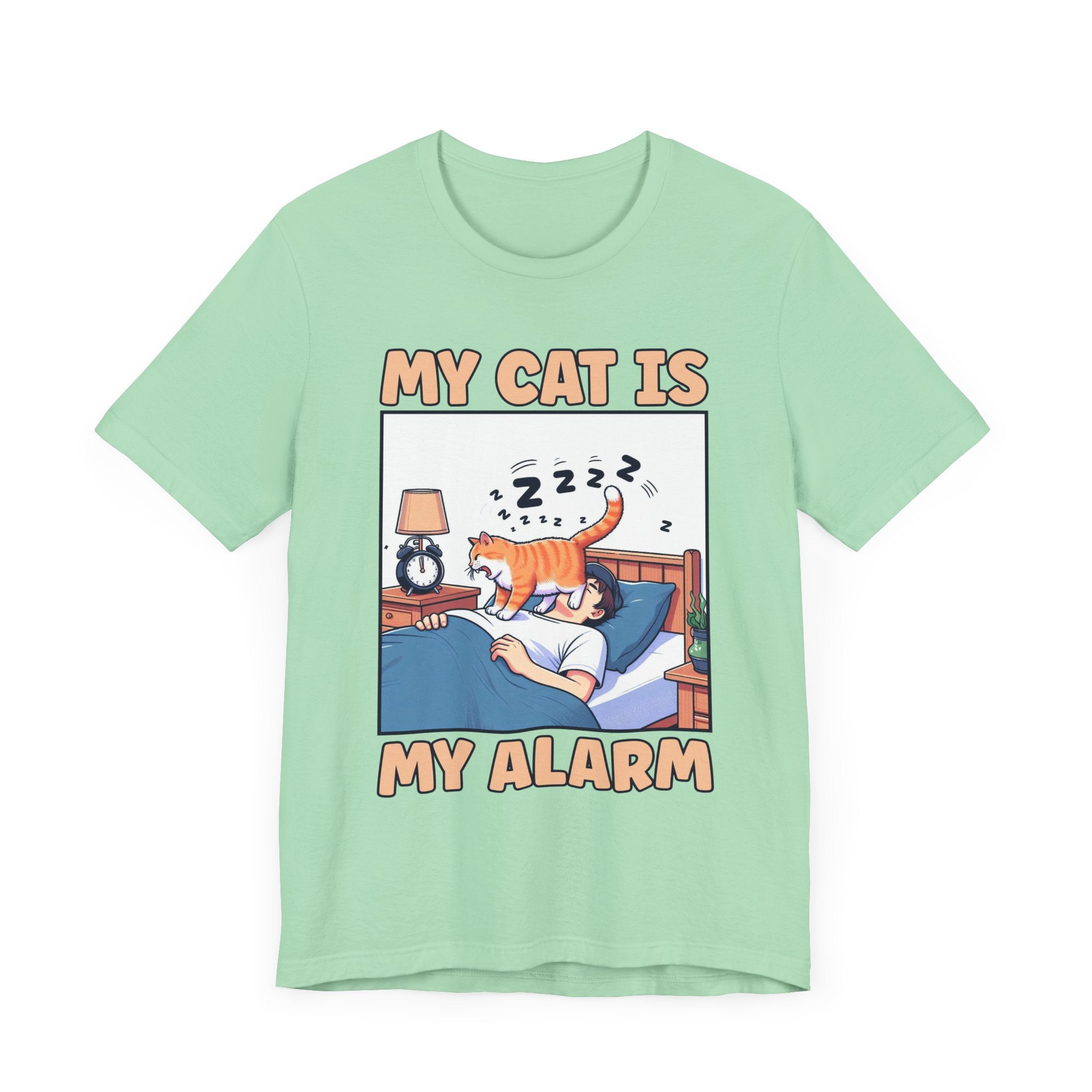 My Cat Is My Alarm Clock Shirt, Funny Cat Lover Tee, Pet Routine Humor T Shirt, Feline Morning Companion Apparel, Cute Cat Quote Top