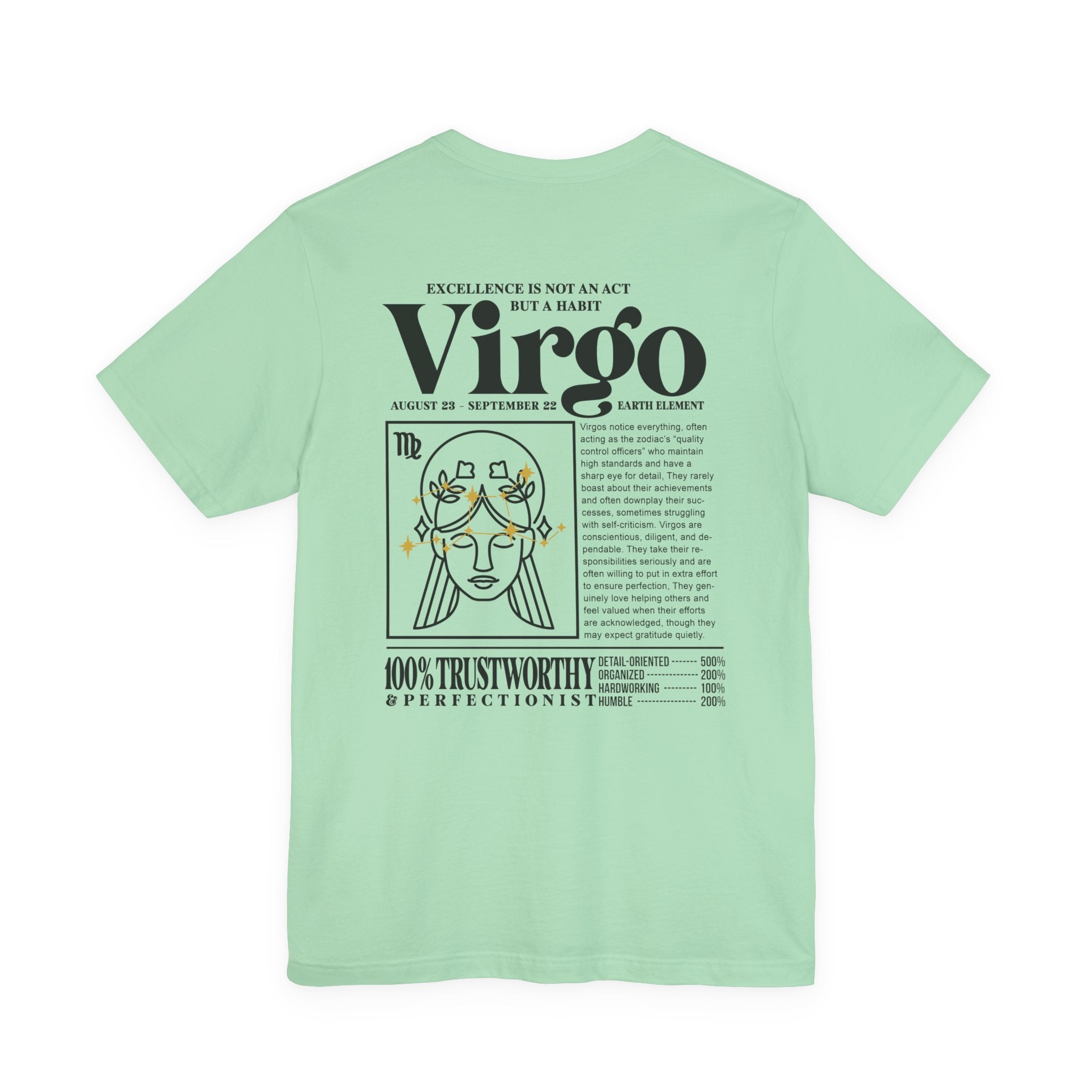 Virgo Lady Zodiac T-Shirt – Excellence Is Not an Act but a Habit