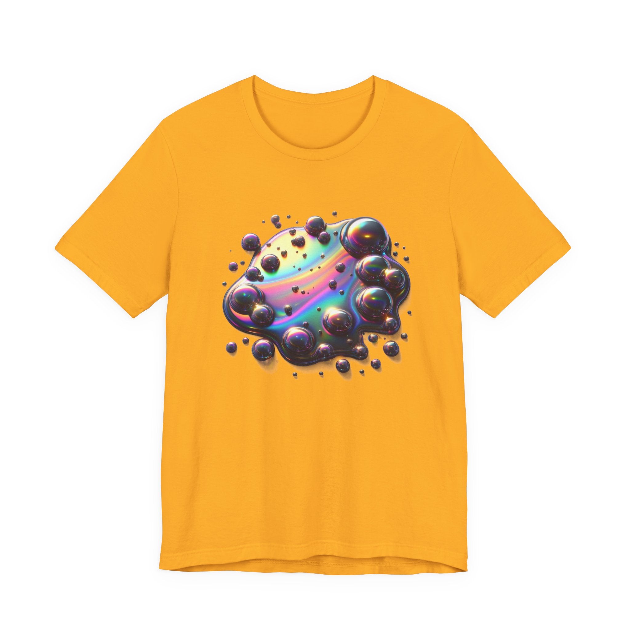 Oil Spill Fantasy – Iridescent Abstract Swirl Graphic T-Shirt