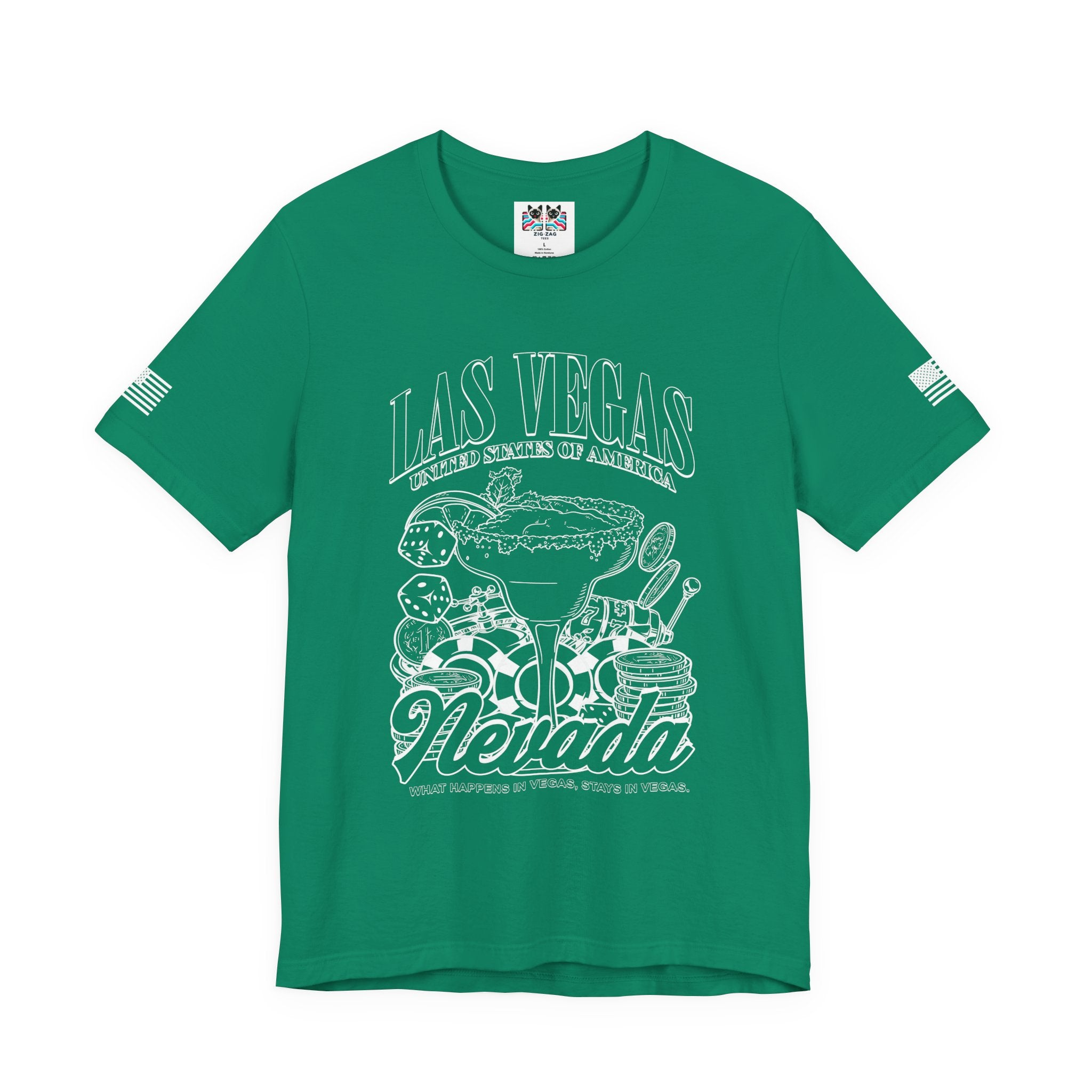 Las Vegas Nevada USA T-Shirt – Casino Cocktail Dice Chips Graphic Tee