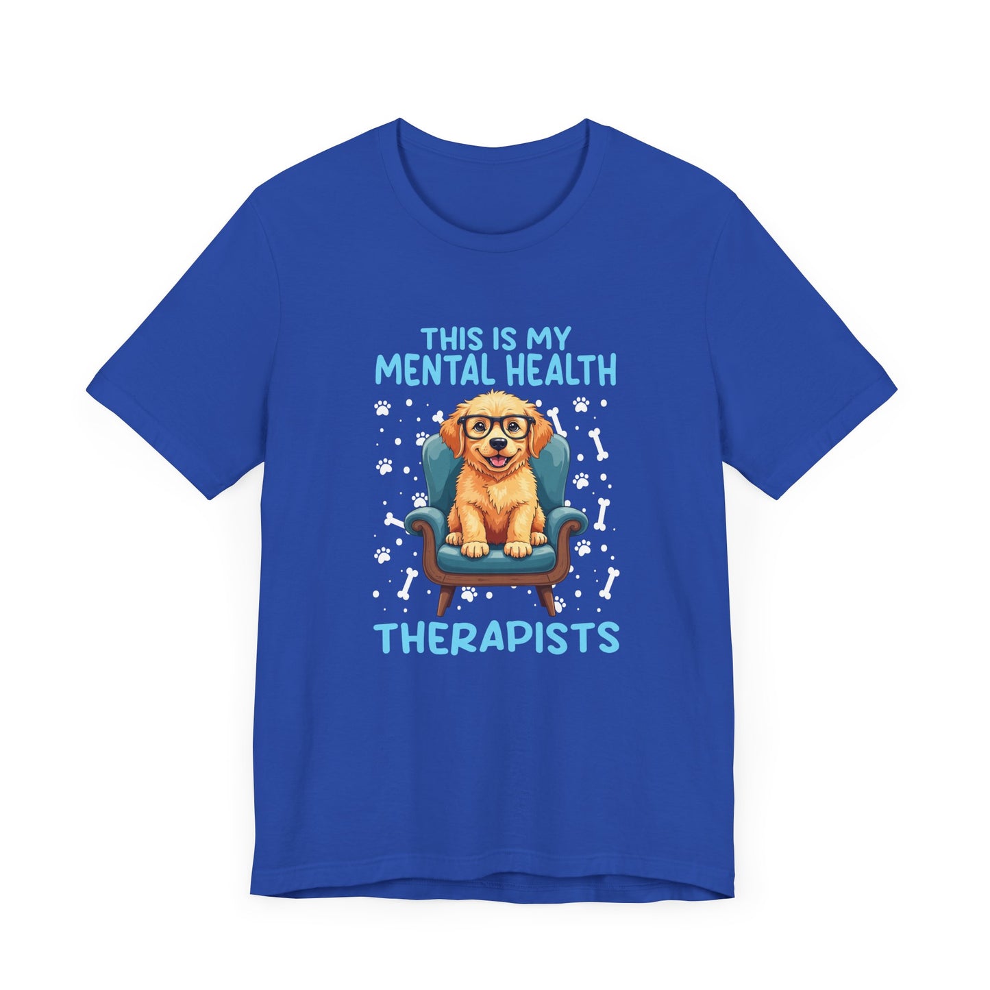 This Is My Mental Health Therapist T-Shirt – Cute Dog on Chair Graphic