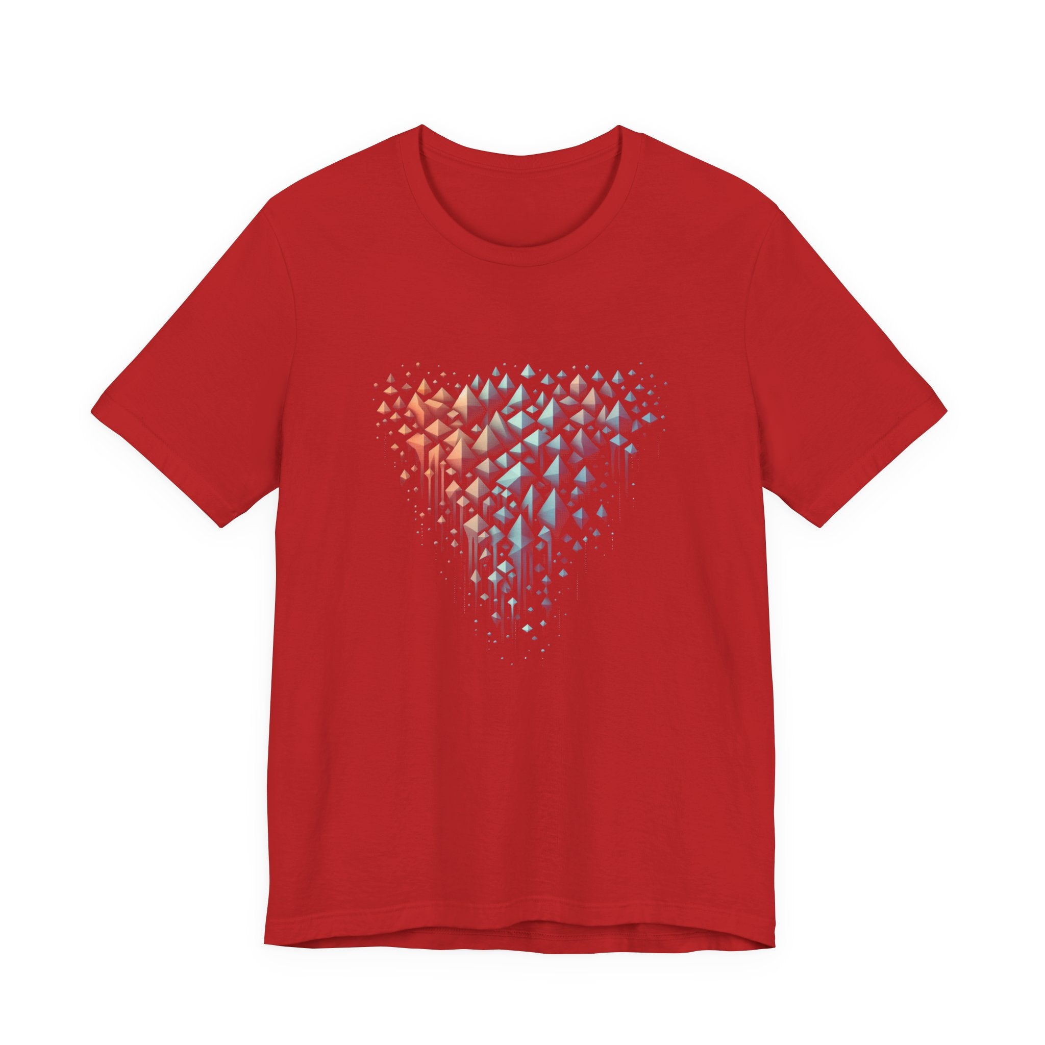 Triangle Cascade – Abstract Pyramid Alignment Graphic T-Shirt