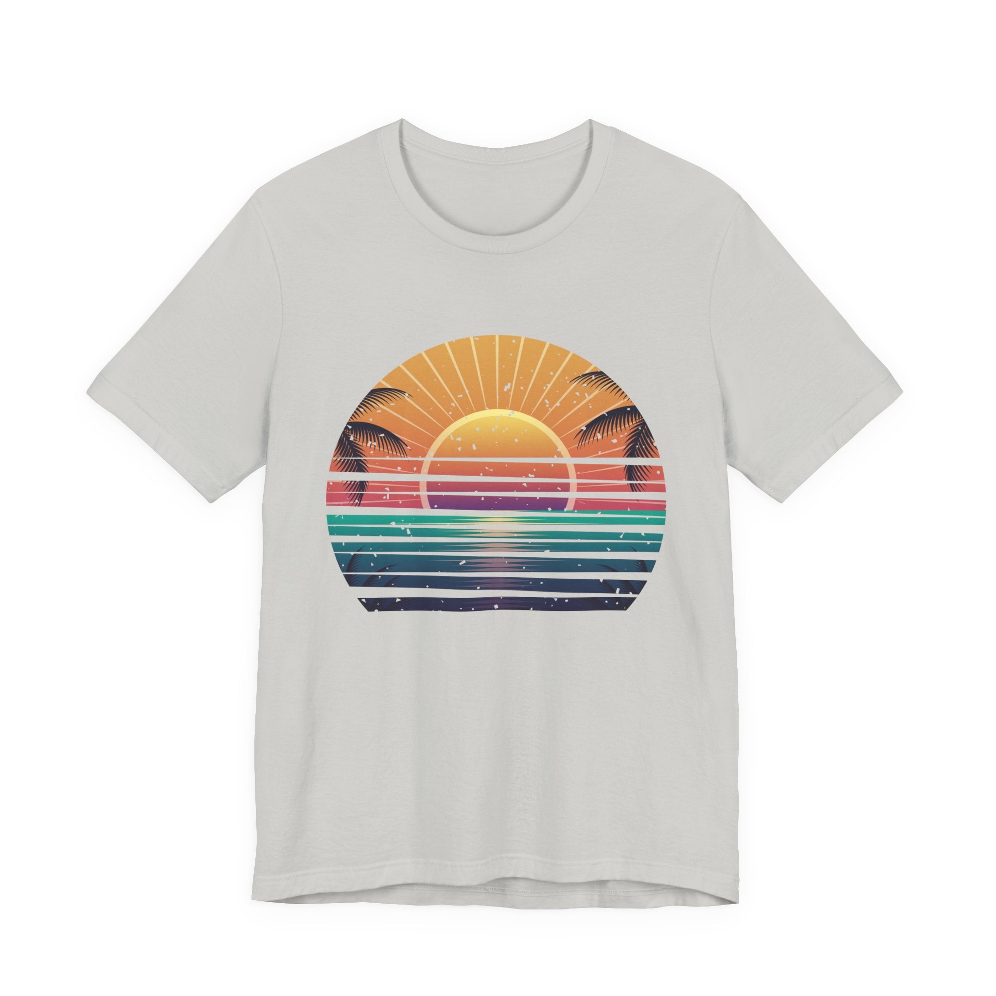 Sun Kissed & Ocean Blissed – Beach Sunset with Palm Trees Graphic T-Shirt