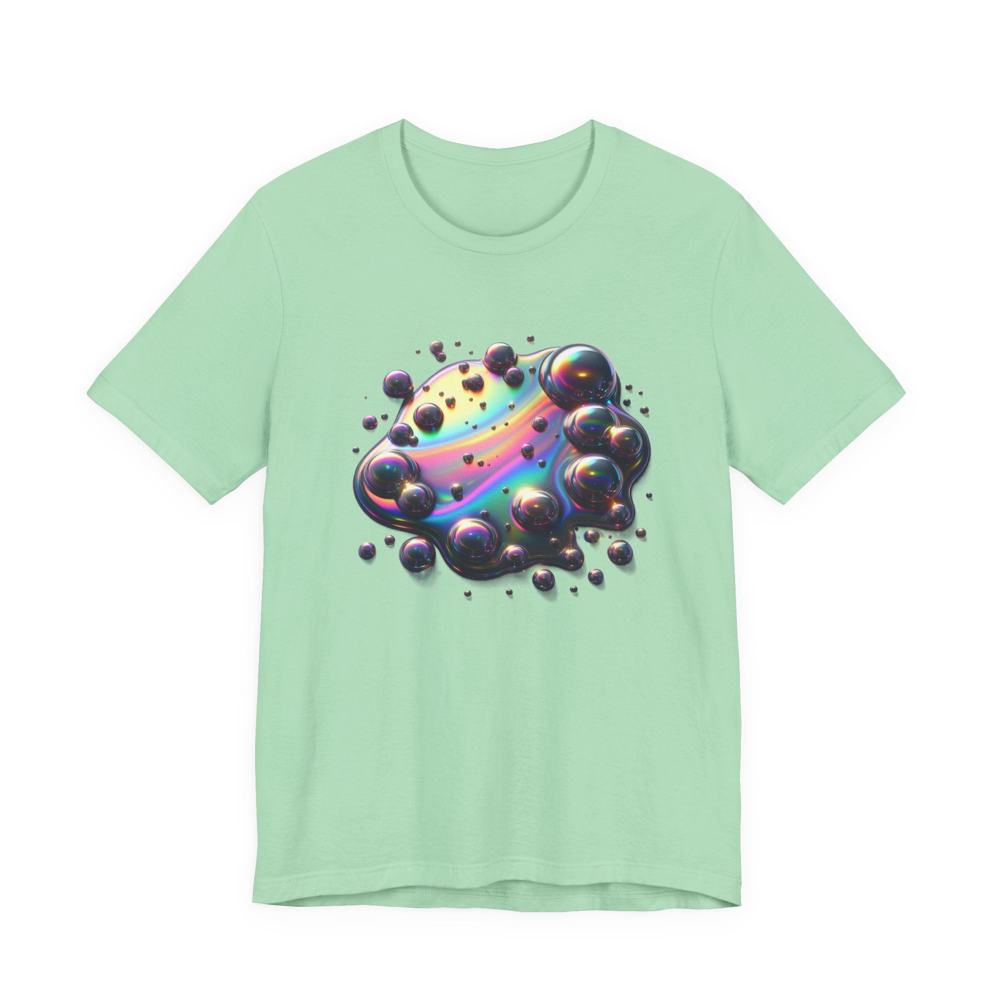 Oil Spill Fantasy – Iridescent Abstract Swirl Graphic T-Shirt