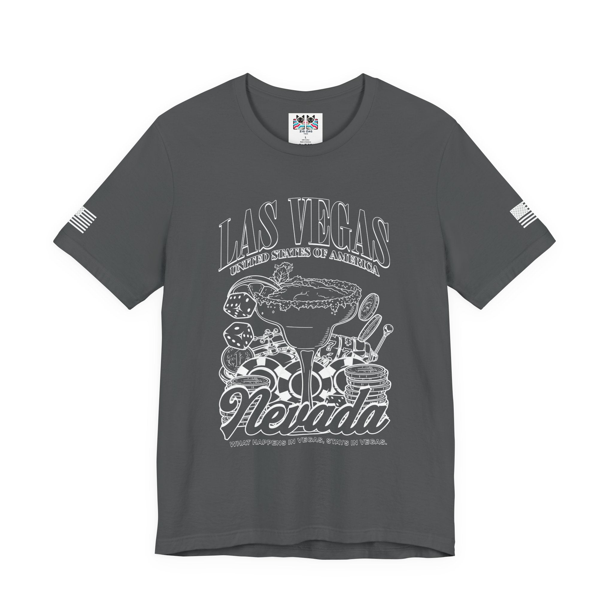 Las Vegas Nevada USA T-Shirt – Casino Cocktail Dice Chips Graphic Tee