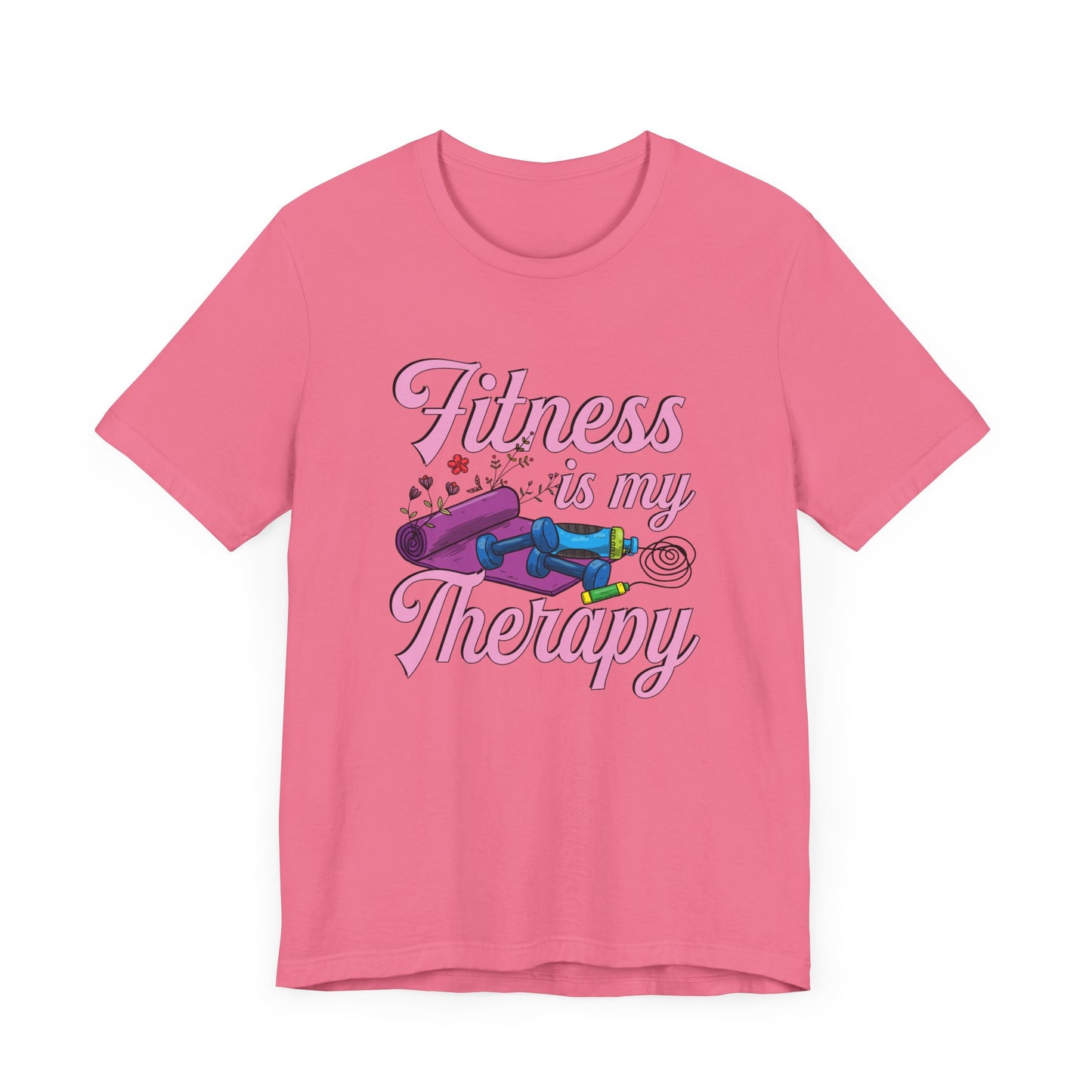 Fitness is My Therapy Tee, Workout Mindset Shirt, Gym Mental Health Top, Exercise Wellness Graphic, Self Care Gift