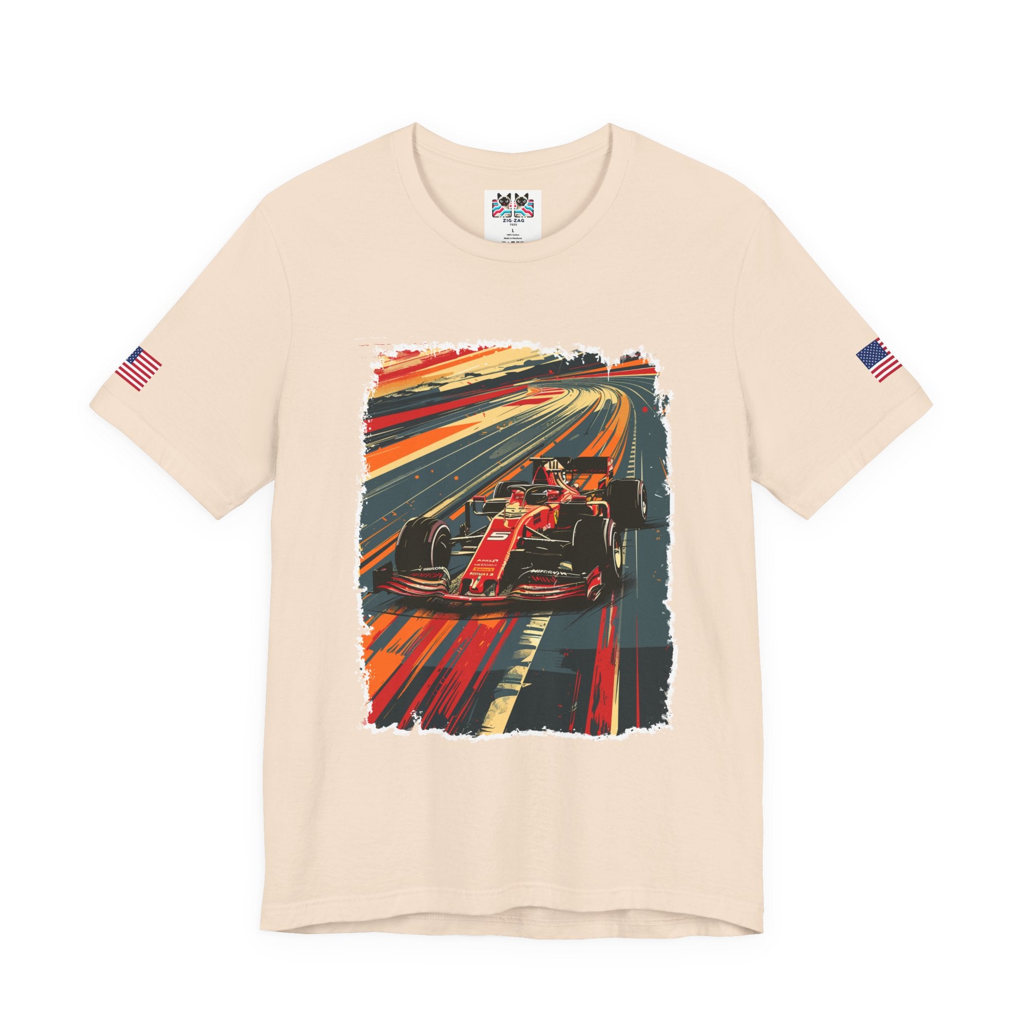 Las Vegas World Champion Sports Car Racer Front & Back T-Shirt – Formula Racing Graphic Tee