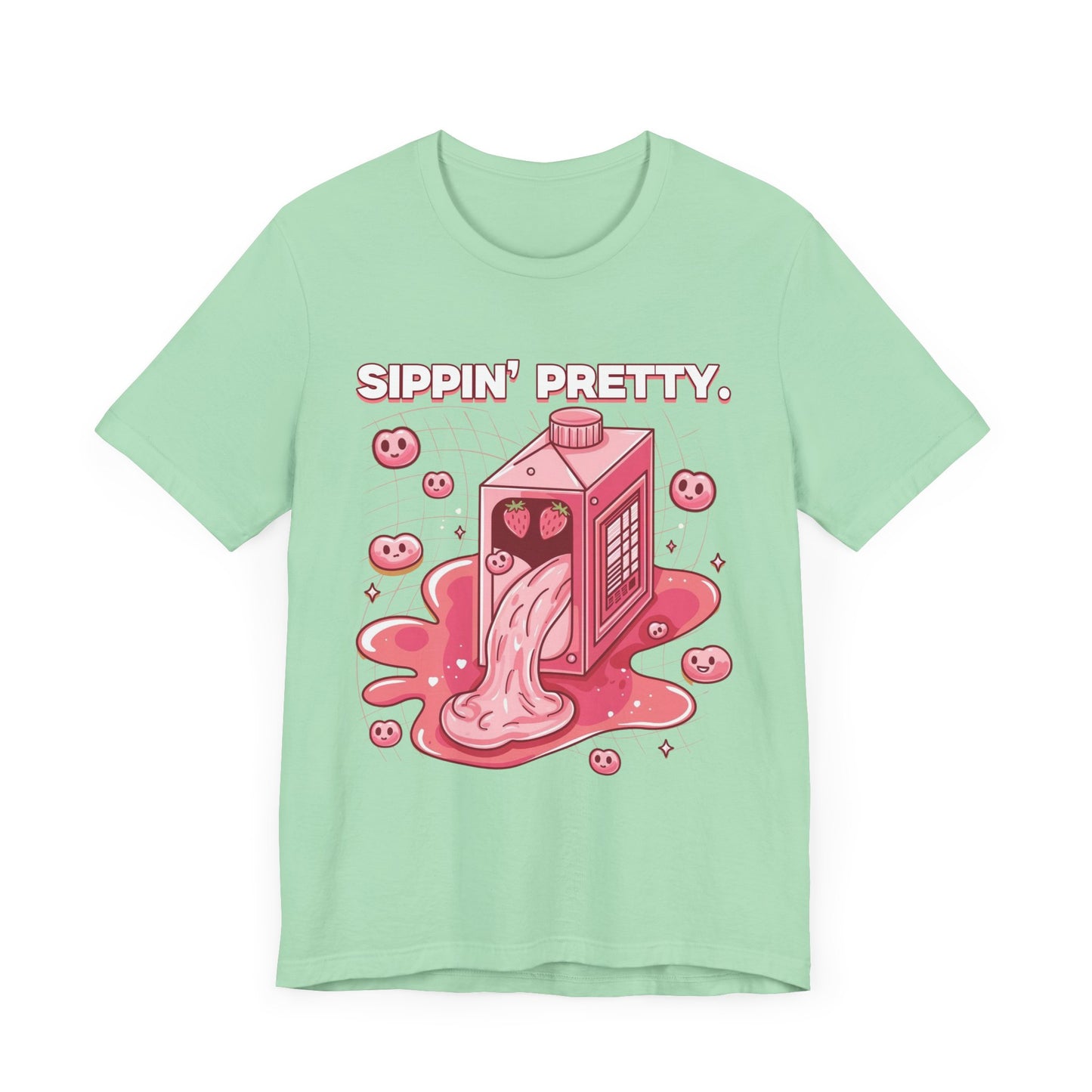 Sippin' Pretty | Strawberry Juice Splash Graphic T-Shirt