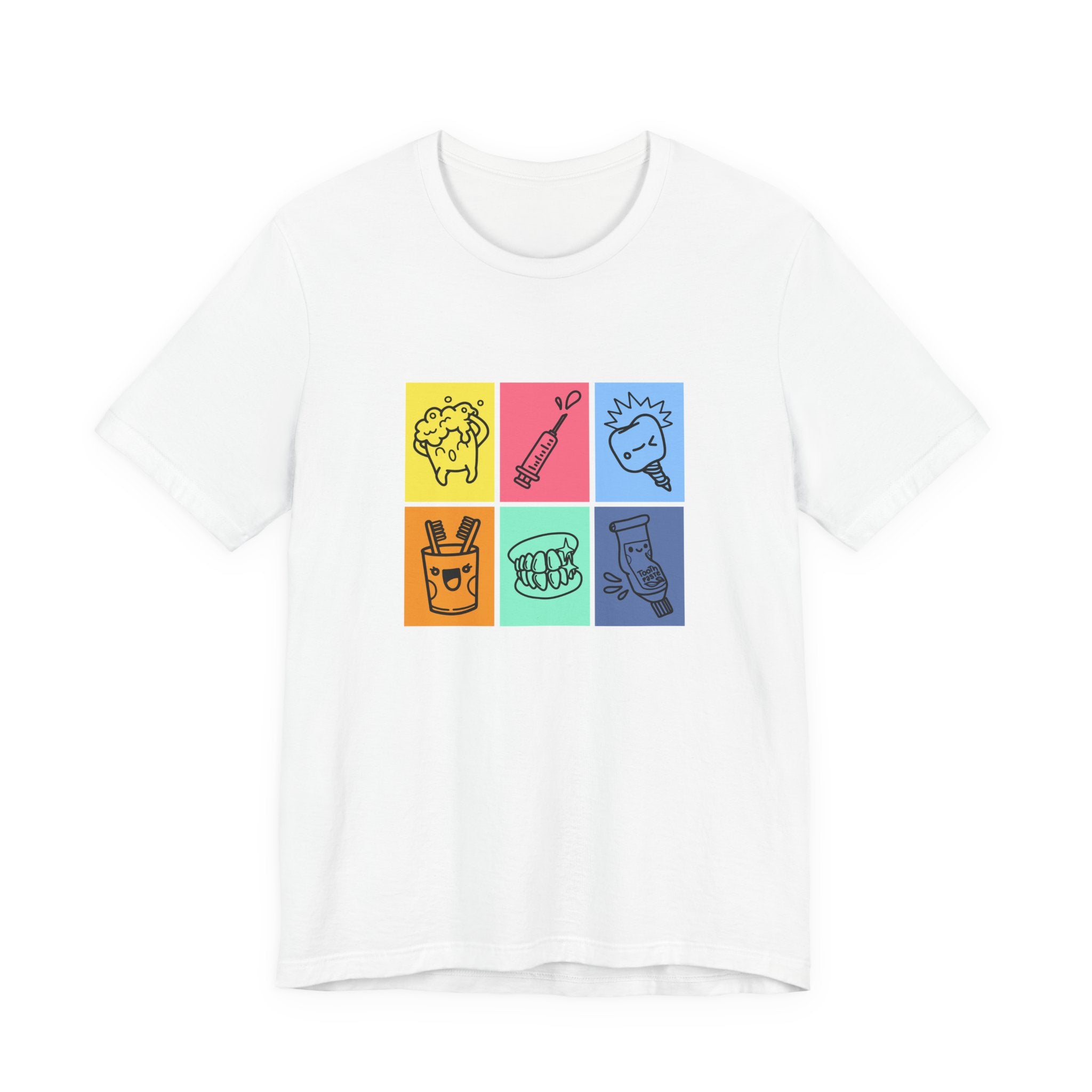 Colorful Dental Fun T Shirt Six Box Tooth Bath Syringe Implant Smile Toothpaste