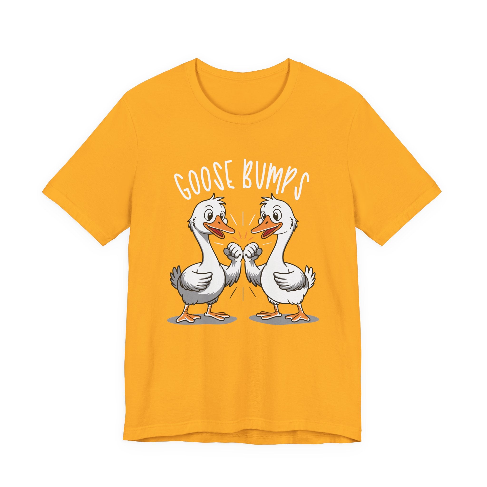 Goose Bumps Funny T-Shirt – Two Geese Fist Bump Cartoon Graphic Tee