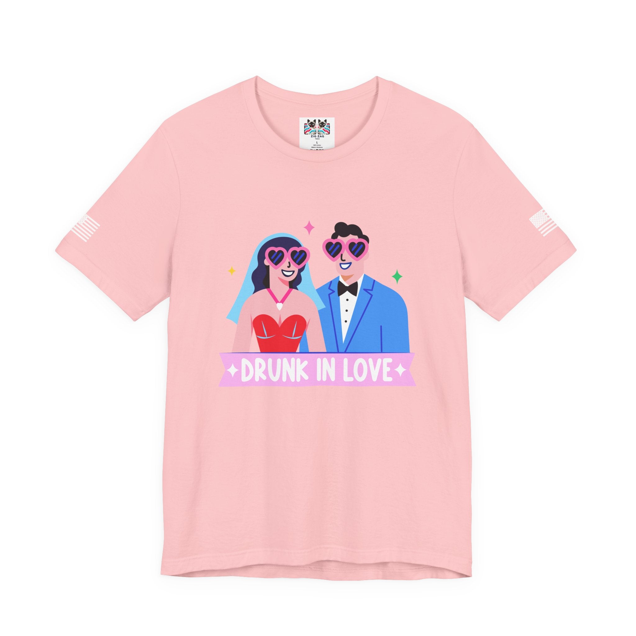 Drunk in Love Vegas Wedding T-Shirt – Funny Las Vegas Chapel Couple Tee