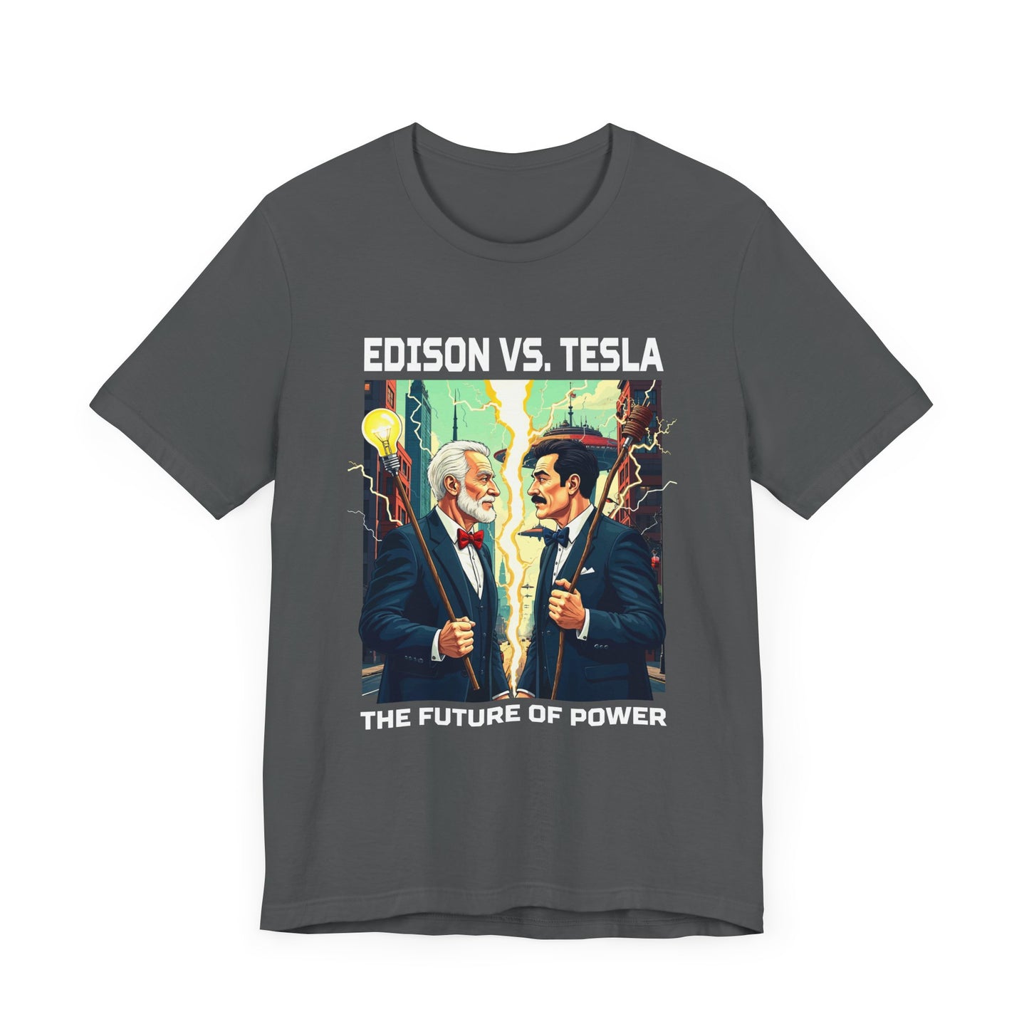 Edison vs Tesla Tee, Inventors Rivalry Shirt, Science History Graphic, Innovation Duel Top, Genius Clash Gift Shirt