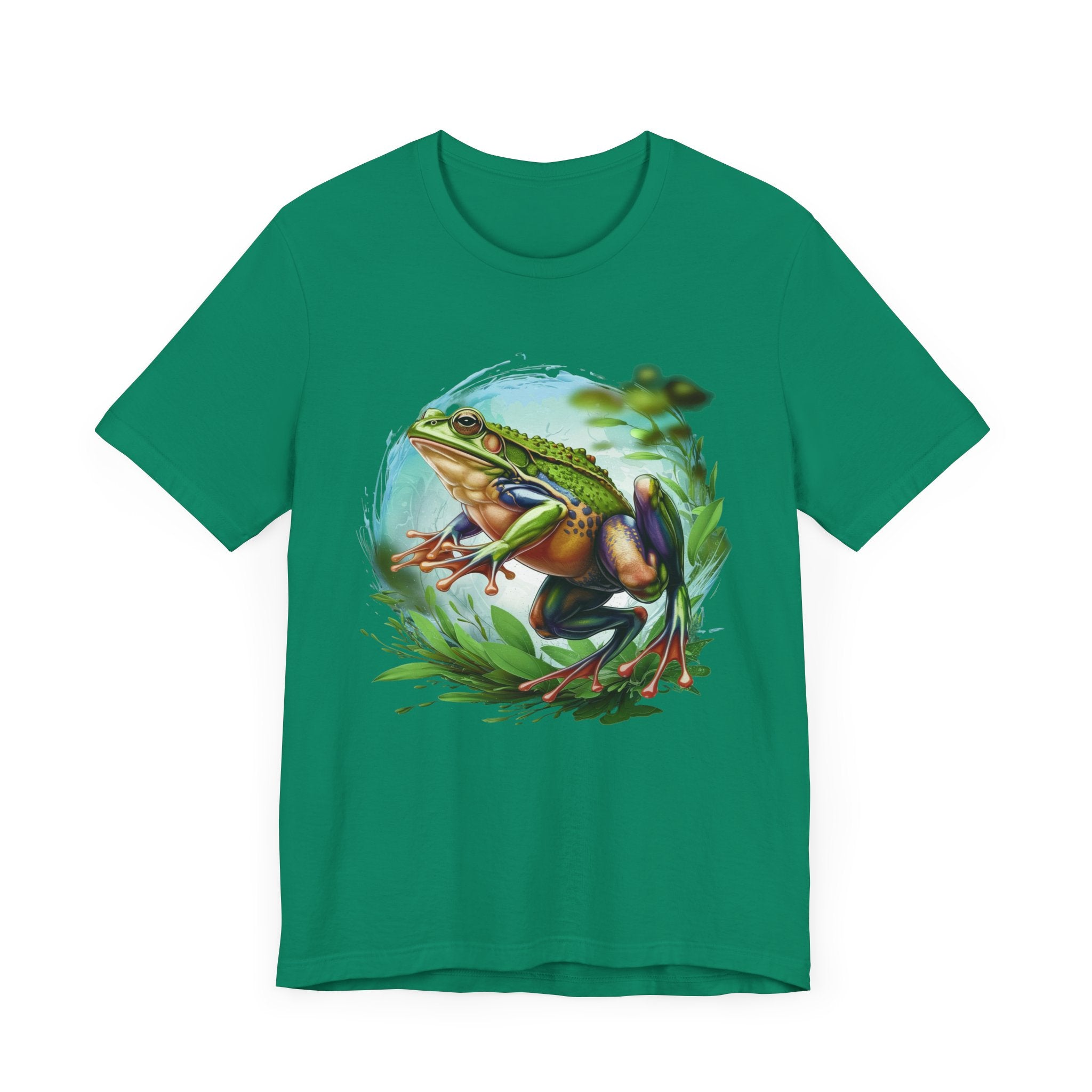 Leaping Frog in Air with energy and grace in Lush Green Vegetation Graphic T-Shirt