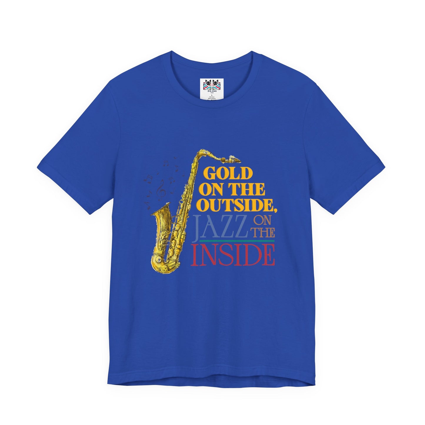 Gold on the Outside Jazz on the Inside Saxophone T-Shirt