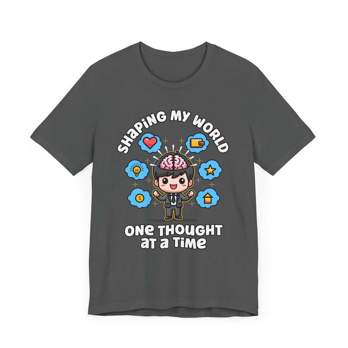 My Thoughts Create My Reality Shirt, Anime Brainstorm Manifestation Tee, Mental Power Graphic T Shirt, Law Of Attraction Apparel, Visual Mindset Top