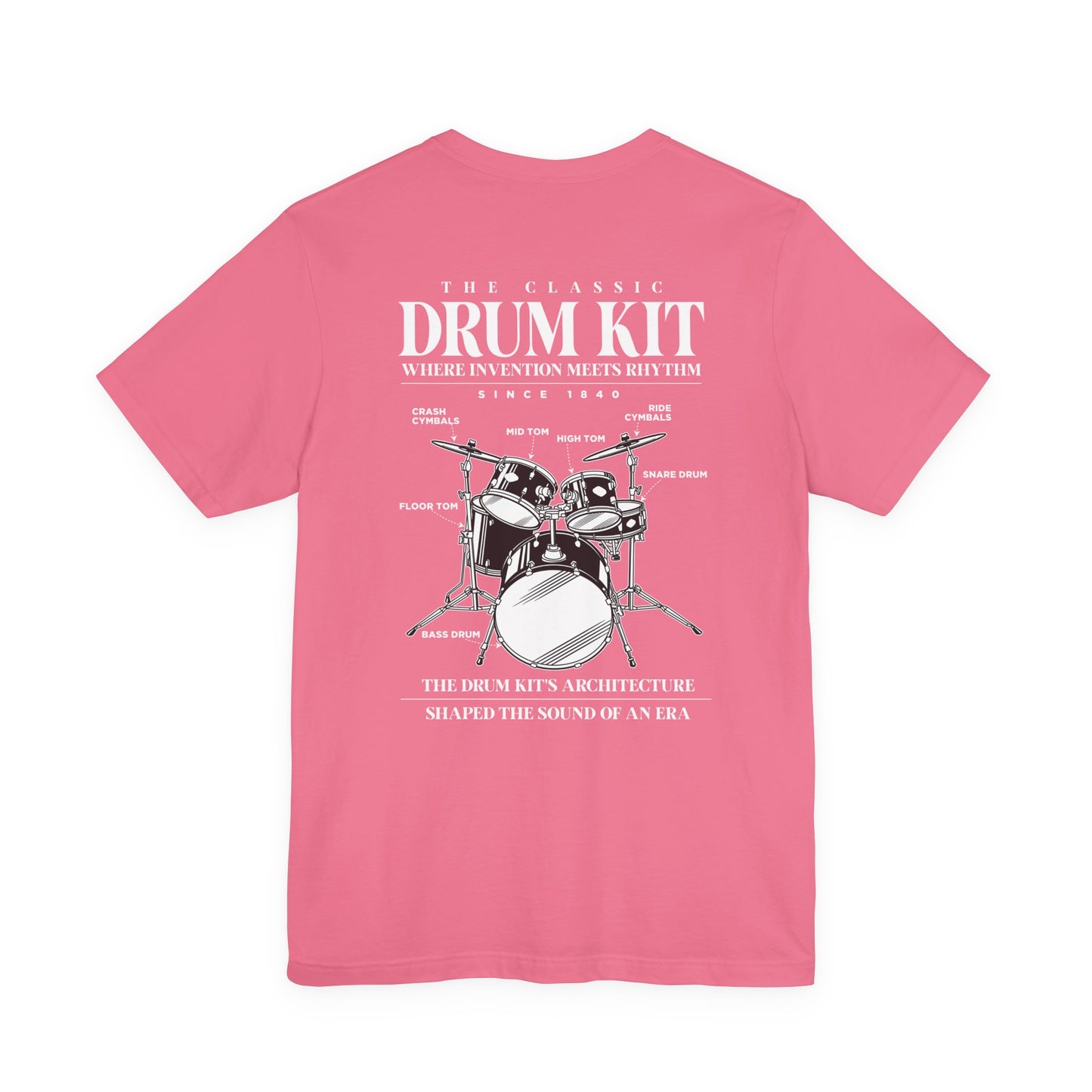 The Classic Drum Kit T-Shirt – Detailed Labeled Drum Set Graphic