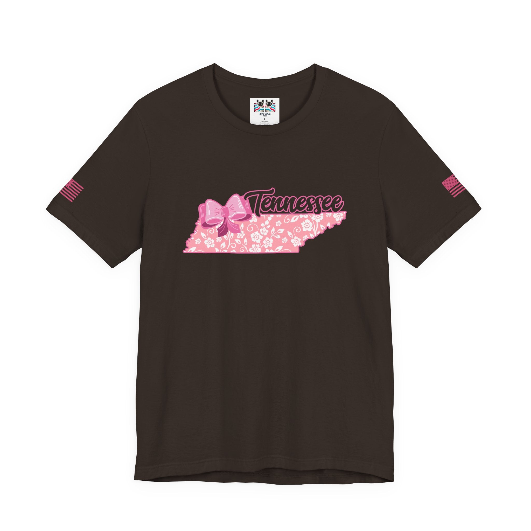Tennessee T-Shirt – Floral Bow State Shape Script Graphic Tee