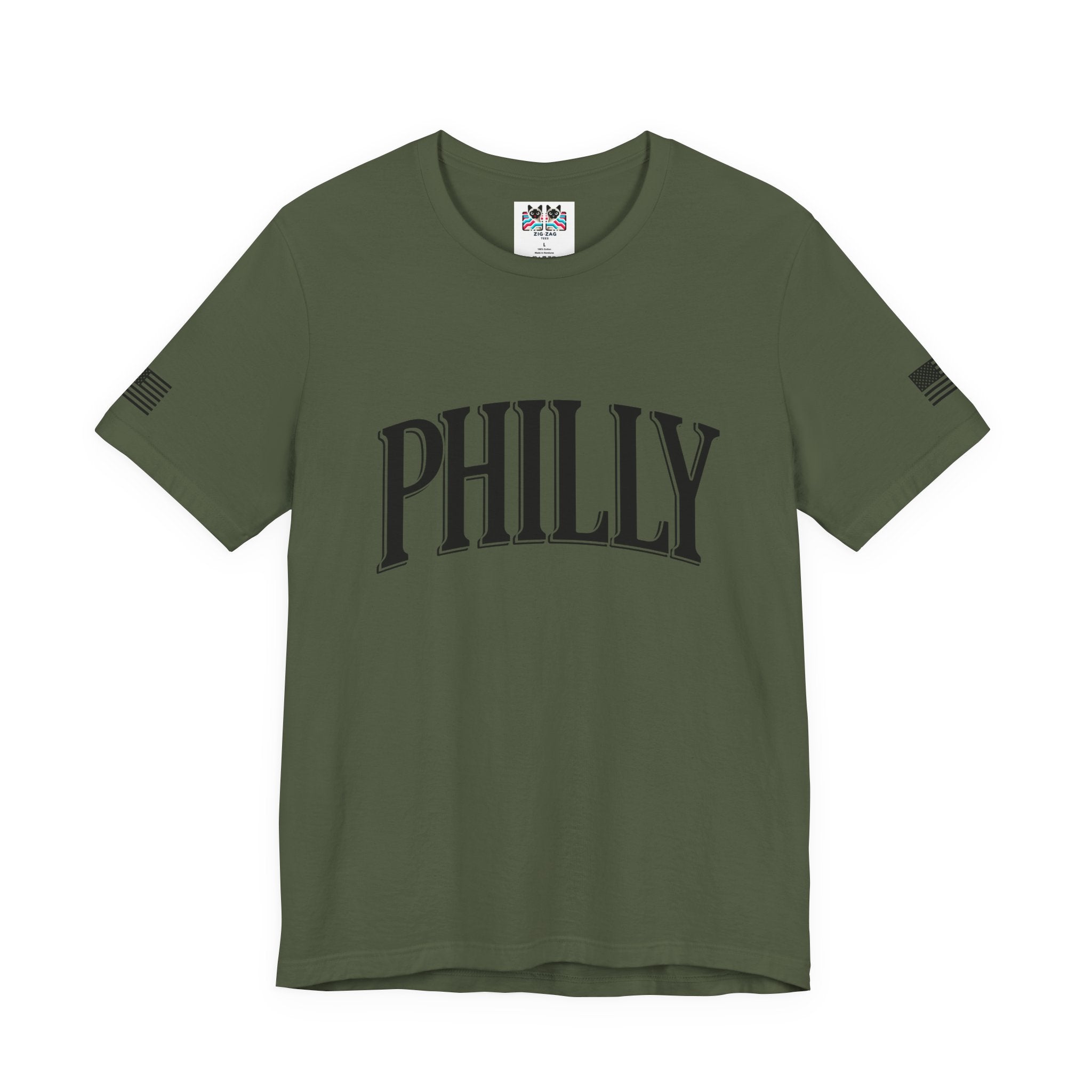 Philly T-Shirt – Bold Arched Classic Black Typography Graphic Tee