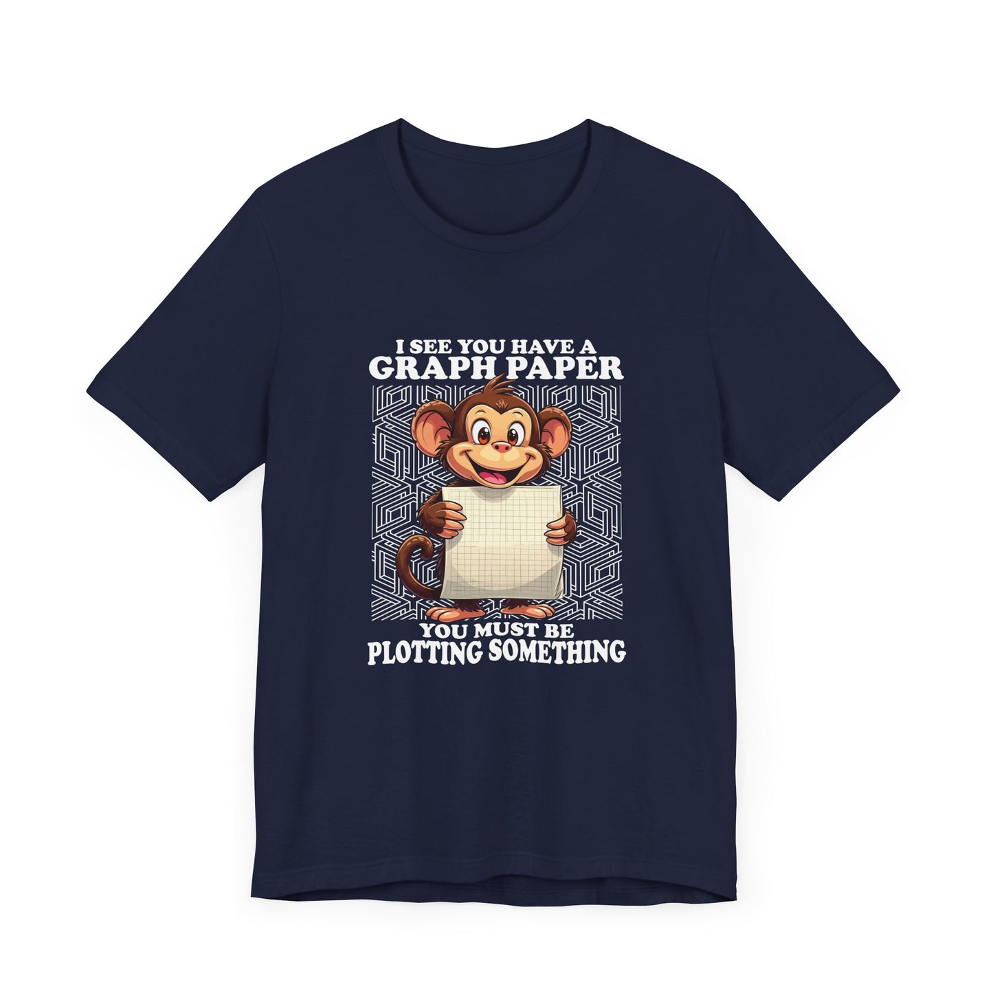 Math Humor Monkey T-Shirt – Plotting Something with Graph Paper